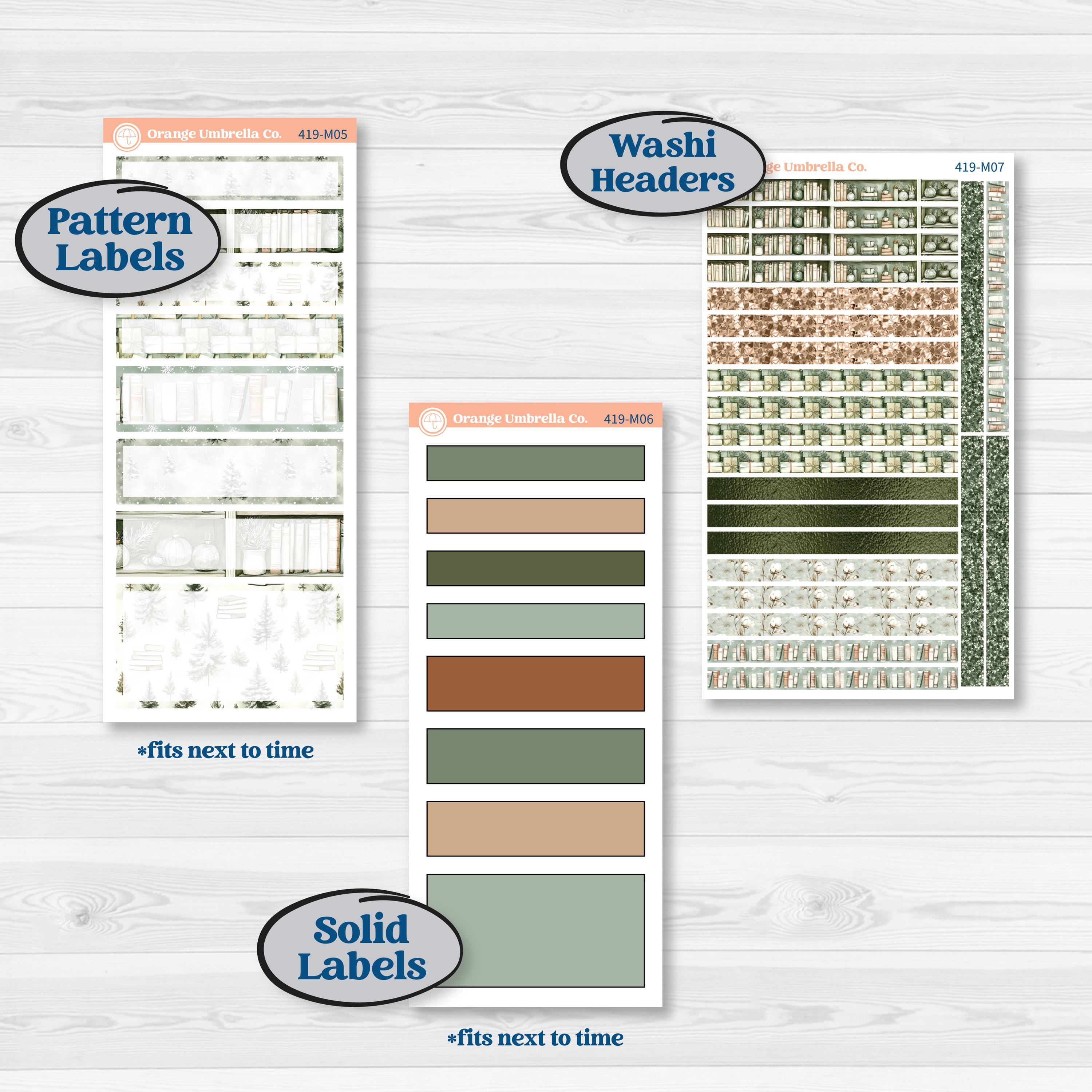 Classic Christmas Reading Kit | 7x9 Erin Condren Daily Duo Planner Kit Stickers | All Aglow | KIT-419-M