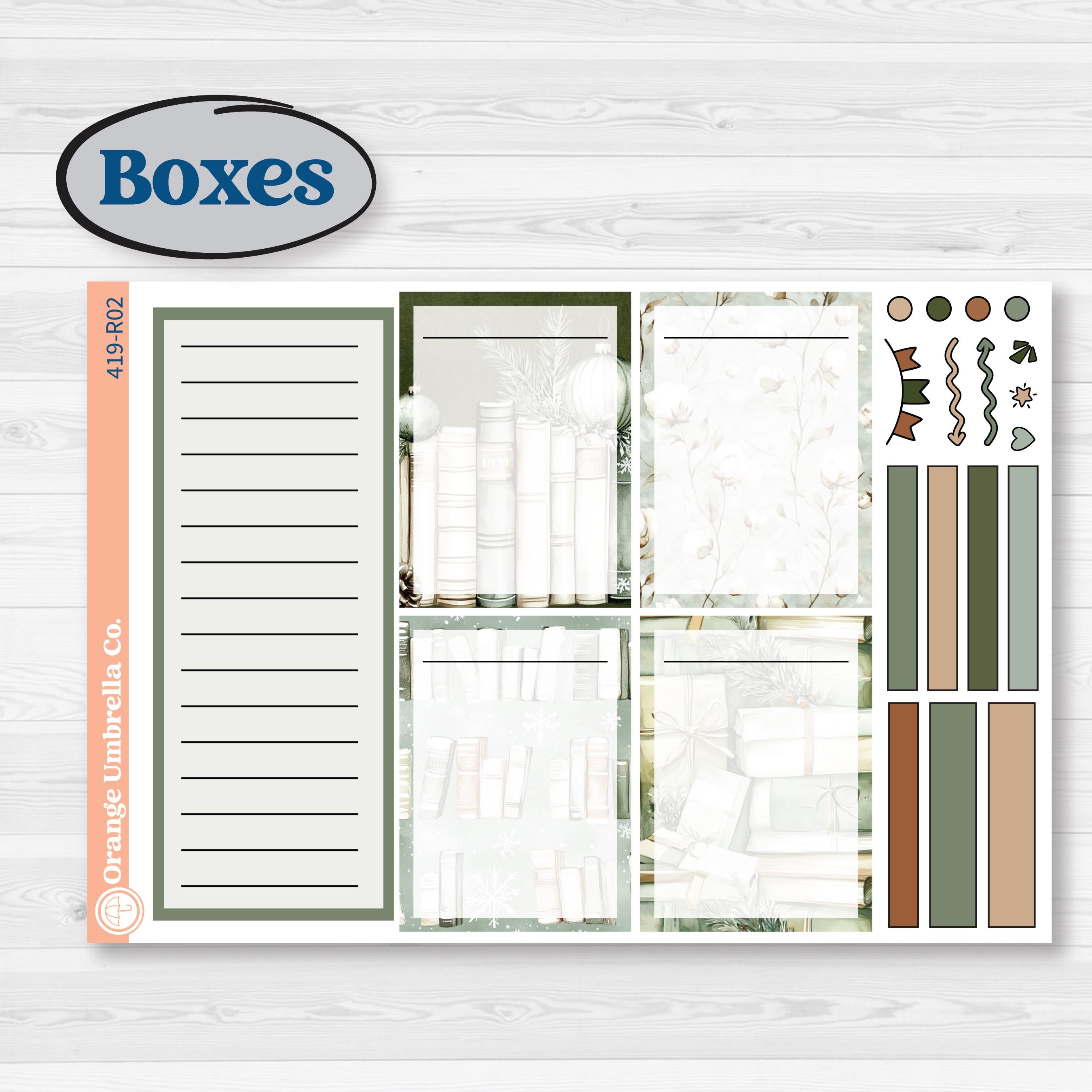 Classic Christmas Reading Kit | Laurel Denise Portrait Planner Kit Stickers | All Aglow | KIT-419-R