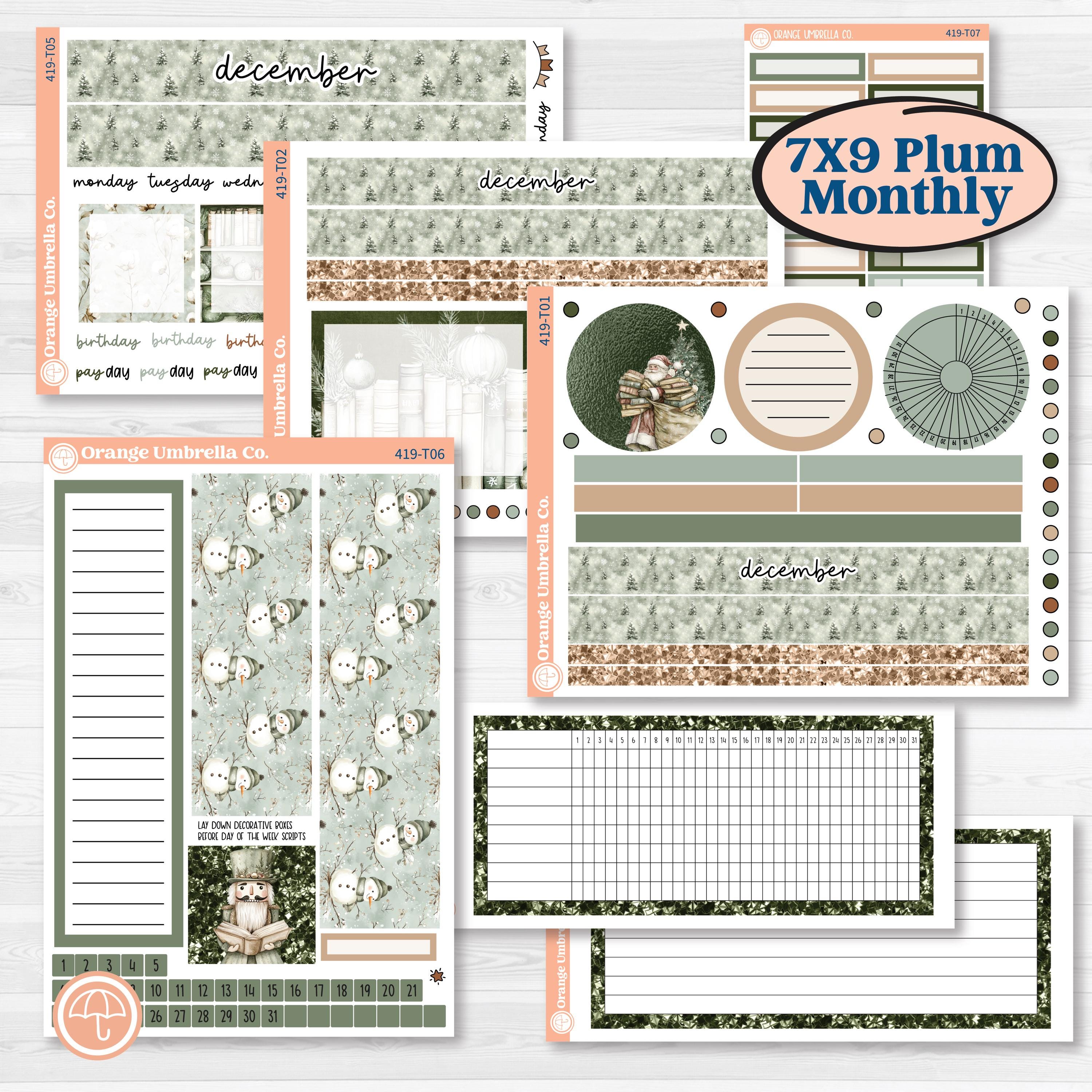 Classic Christmas Reading Kit | 7x9 Plum Monthly & Dashboard Planner K