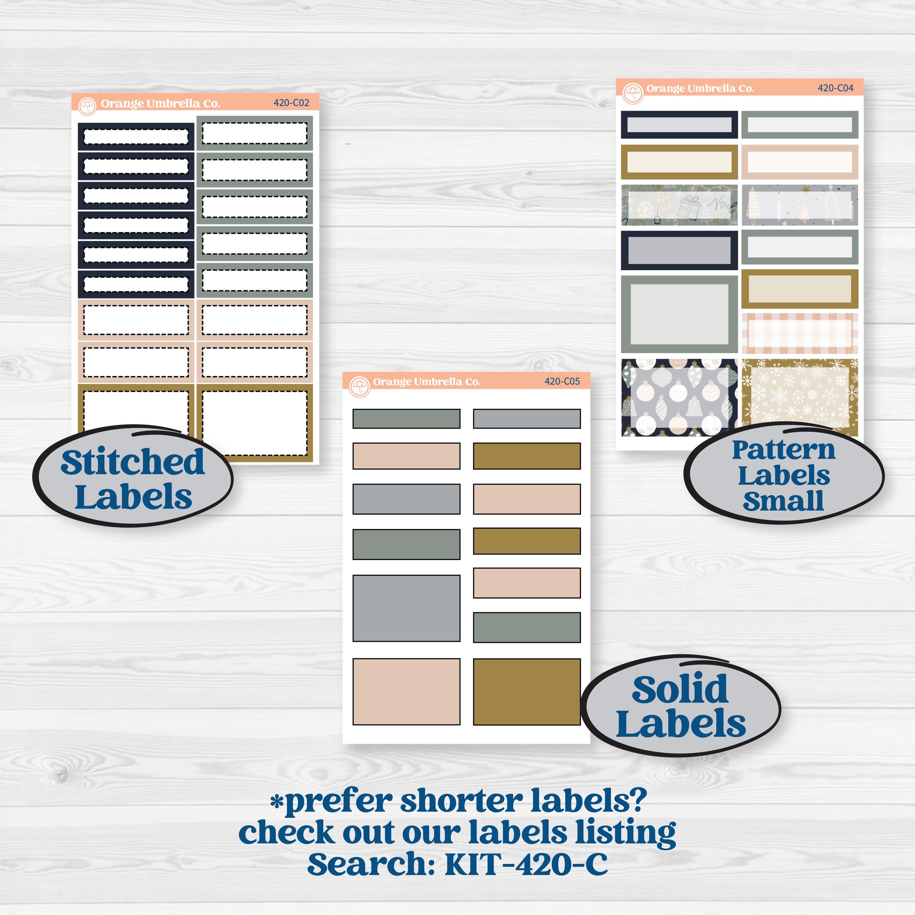Cheerful Holiday Christmas Kit | A5 Compact Vertical Planner Kit Stickers for Erin Condren | Very Merry | KIT-420-G