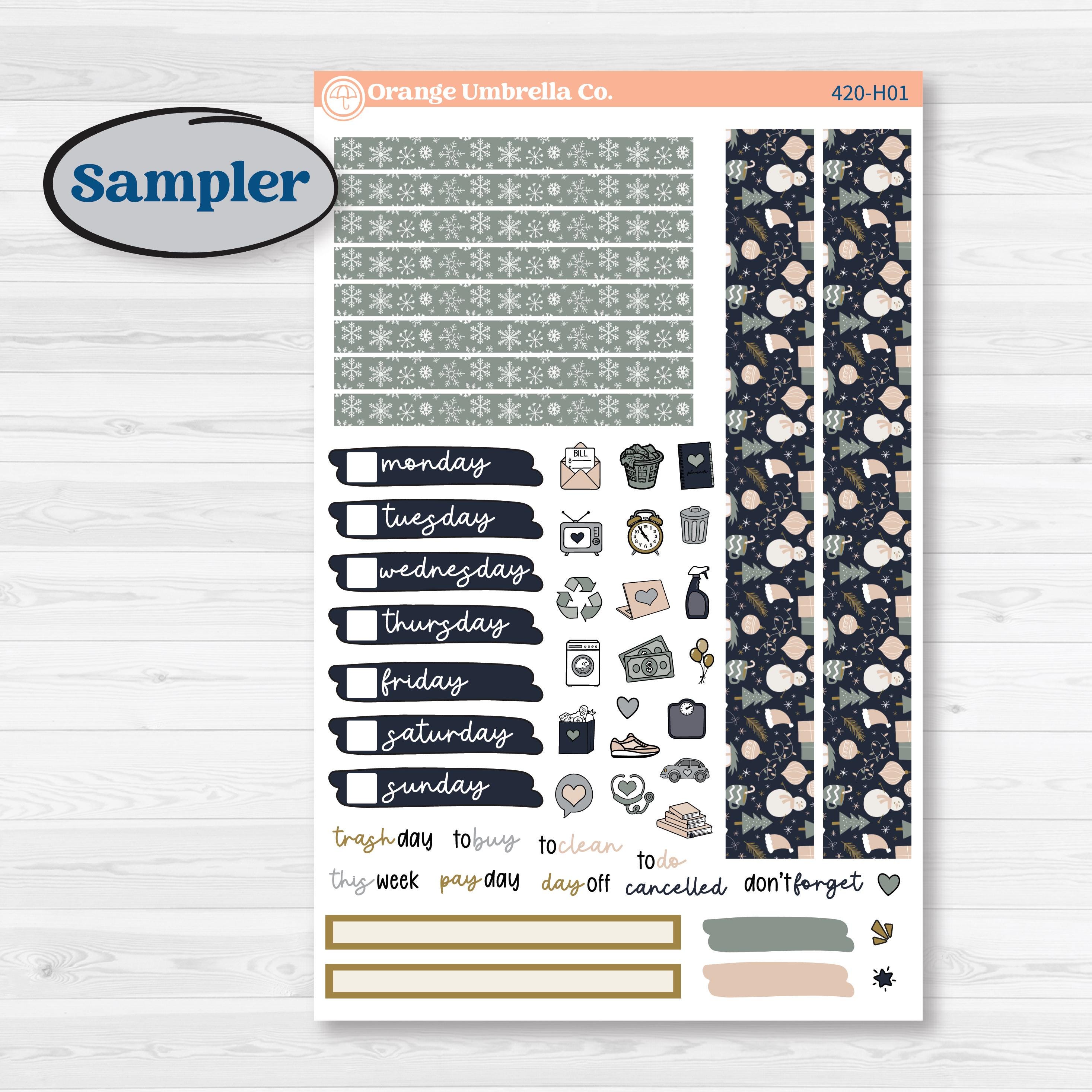 Cheerful Holiday Christmas Kit | 7x9 Compact Vertical Planner Kit Stickers | Very Merry | KIT-420-H