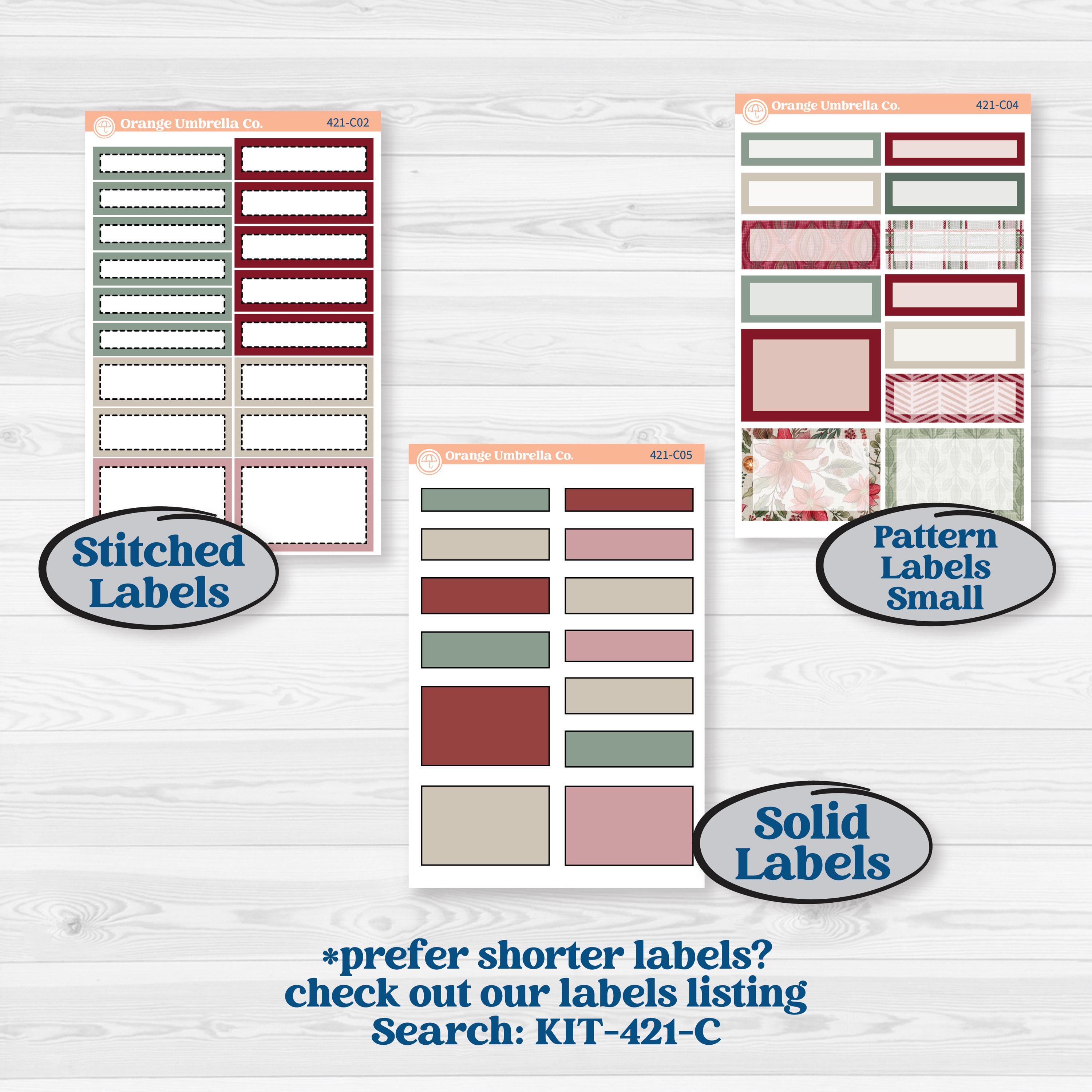 Vintage Christmas Kit | A5 Compact Vertical Planner Kit Stickers for Erin Condren | Holiday Nostalgia | KIT-421-G
