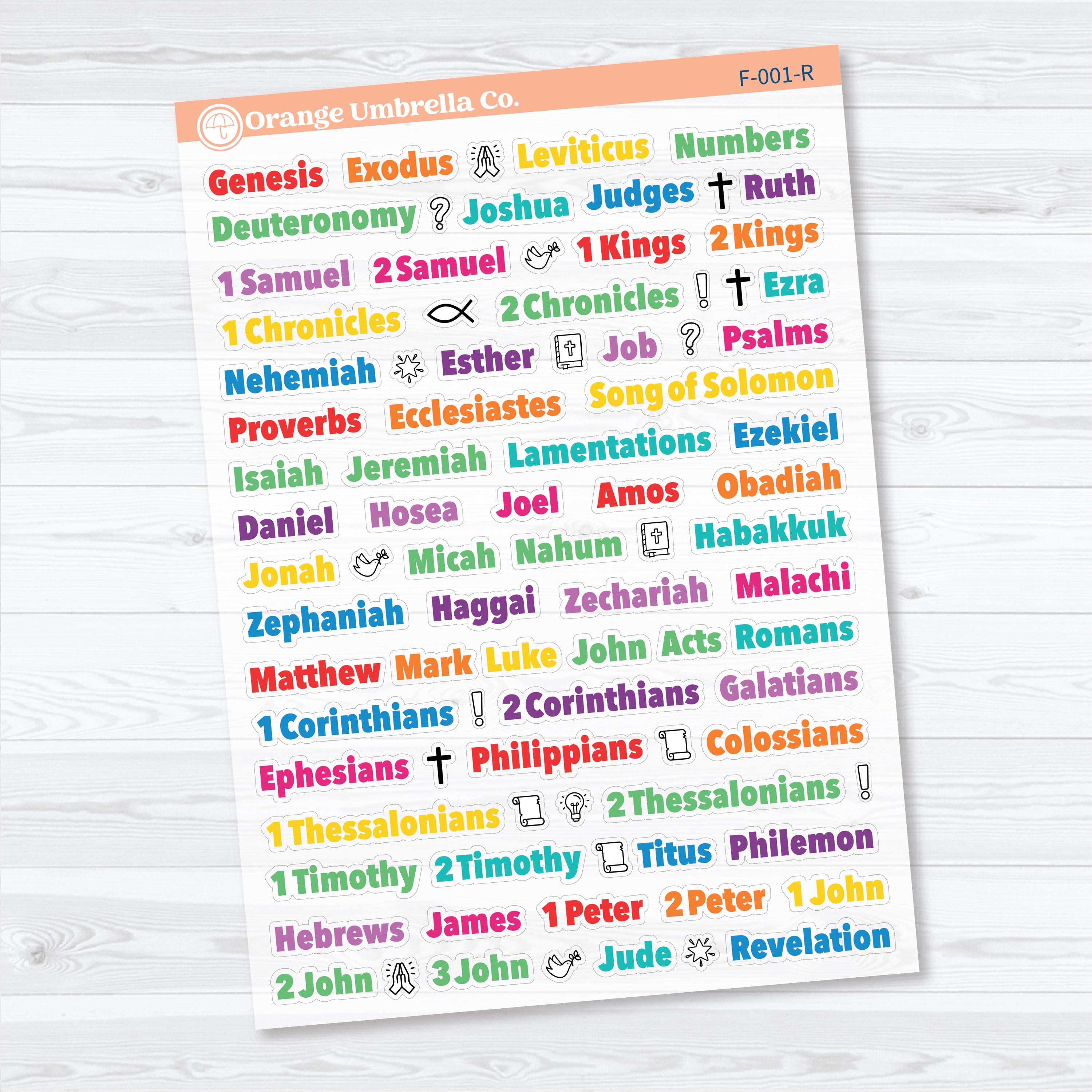 Mini Books of the Bible | Clear Matte | Faith Based Planner or Bible Journaling Stickers | F-001-CM