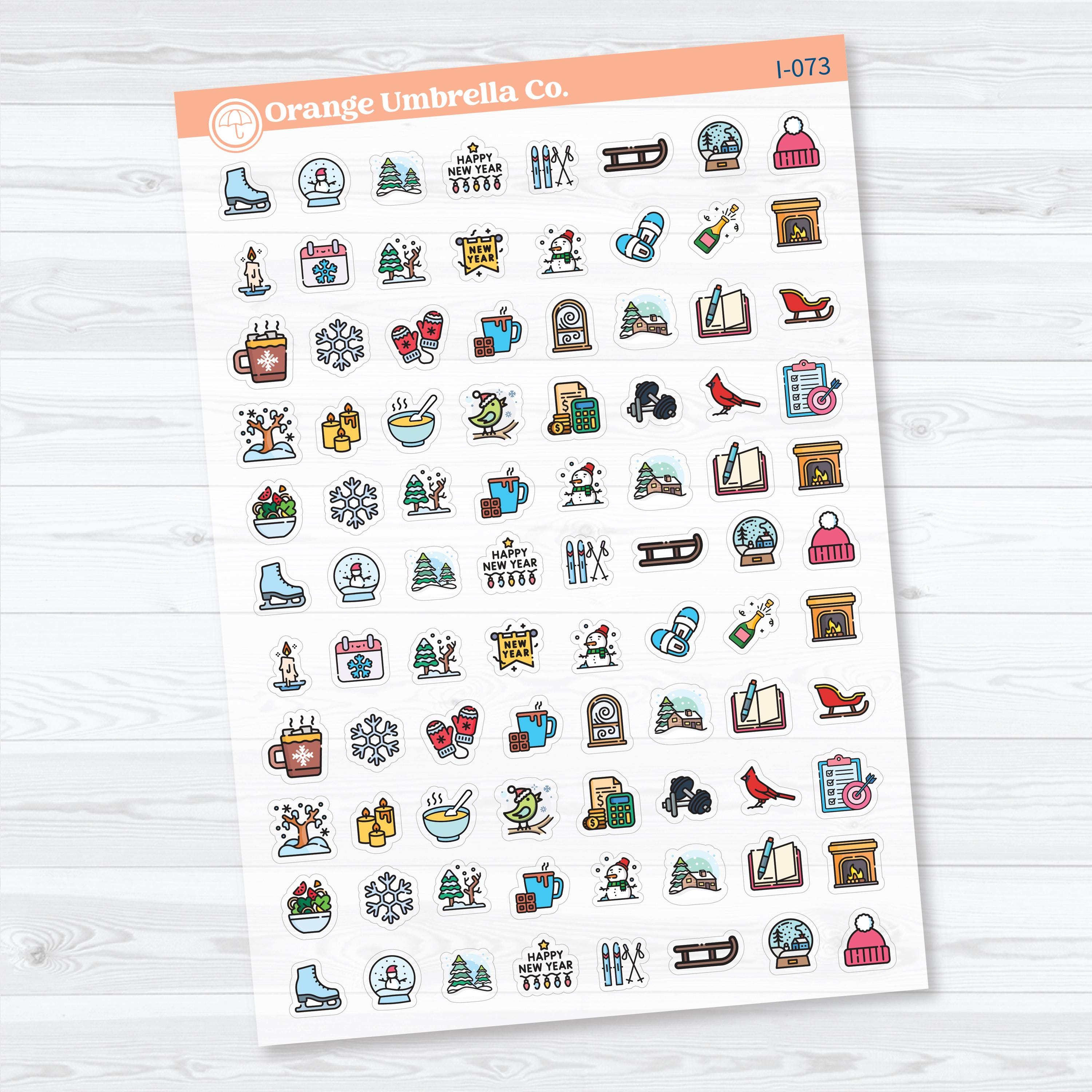 January or Winter Icons | Planner Stickers | I-073-CM