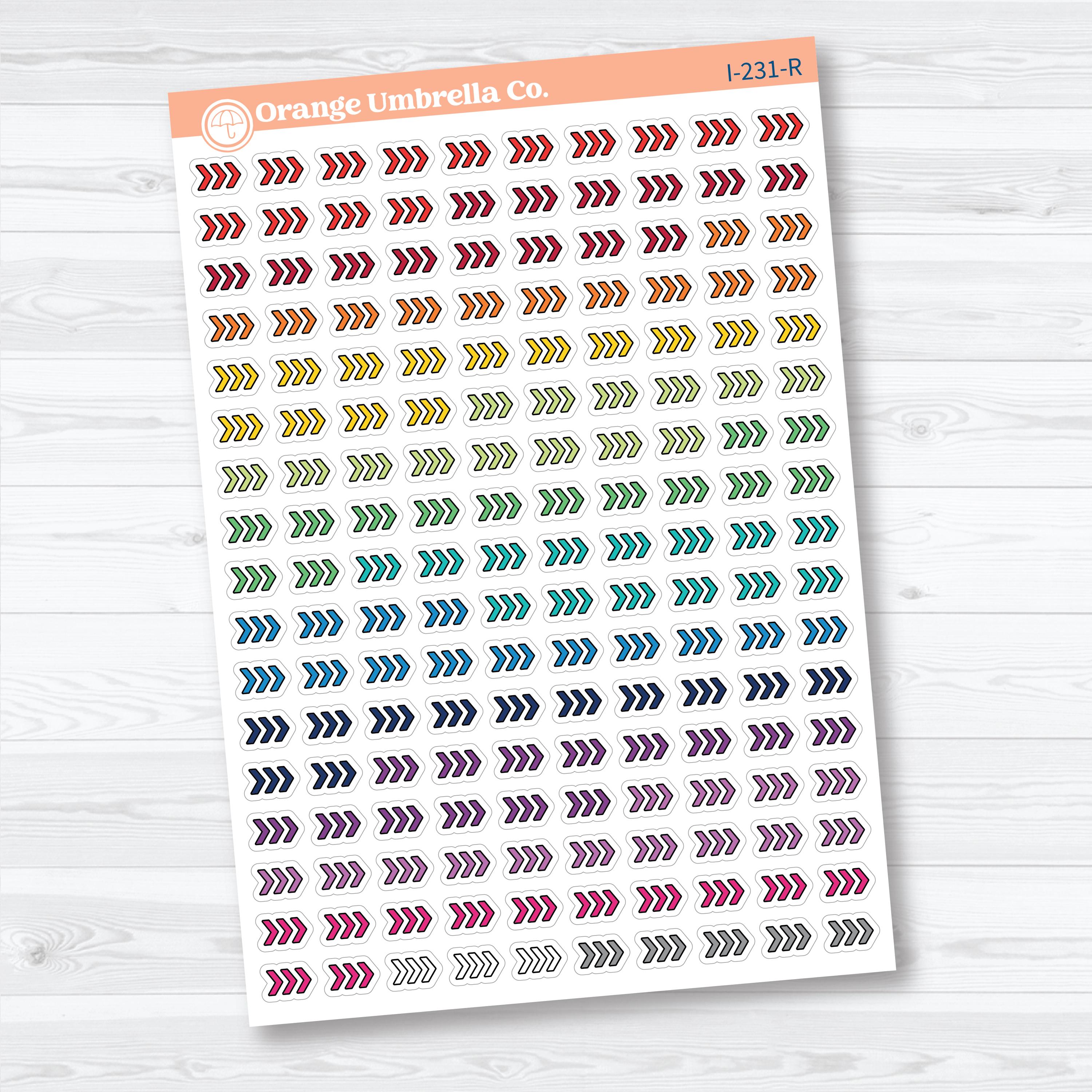 Micro Chevron Arrow Doo Dads | Icon Planner Stickers | Matches 2026 Kits | I-231