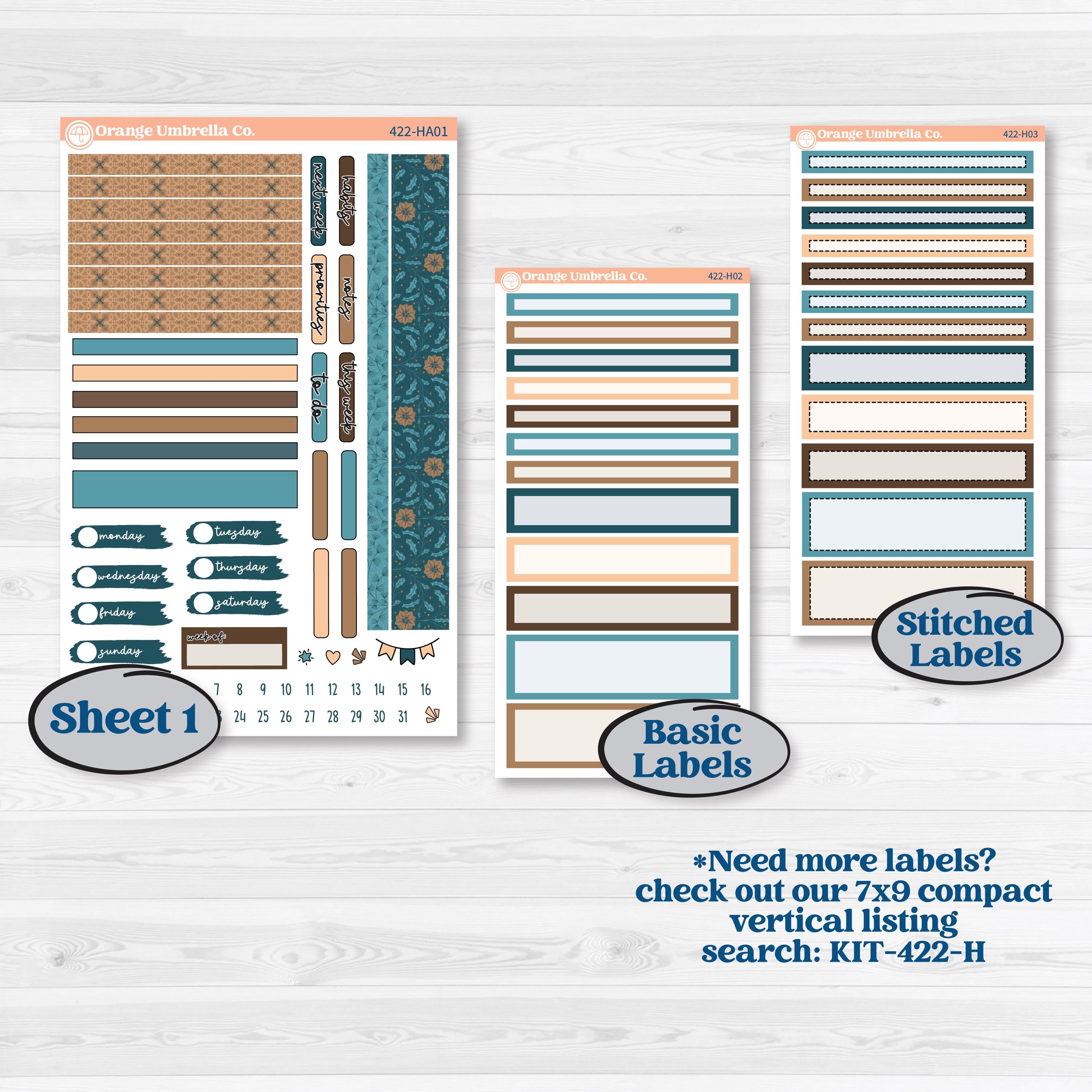 Whimsical Winter Kit | Erin Condren Weekly Dashboard Planner Kit Stickers | Sugarplum | KIT-422-HA