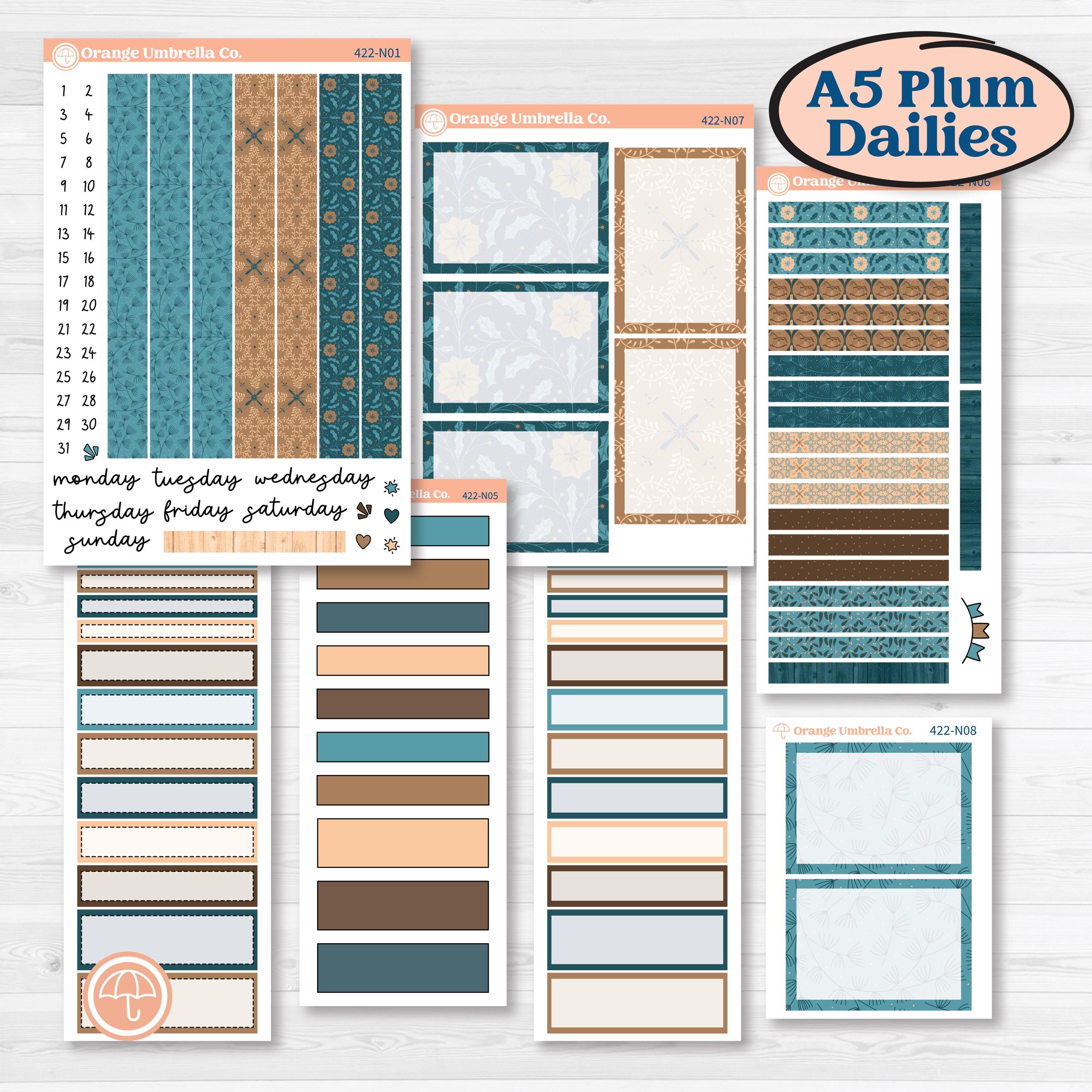 Whimsical Winter Kit | A5 Plum Daily Planner Kit Stickers | Sugarplum | KIT-422-N
