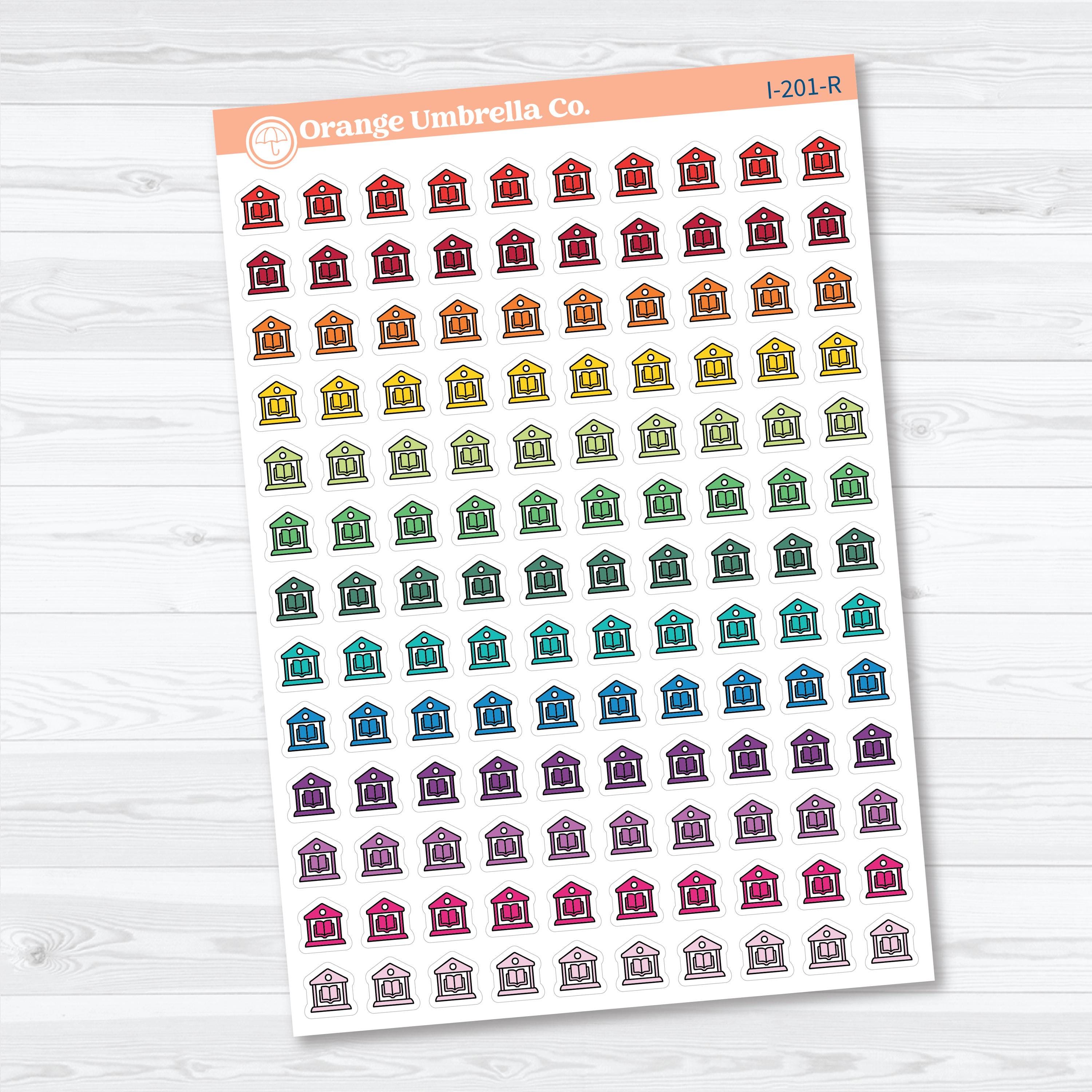 Library Icons | Planner Stickers | Icons | I-201