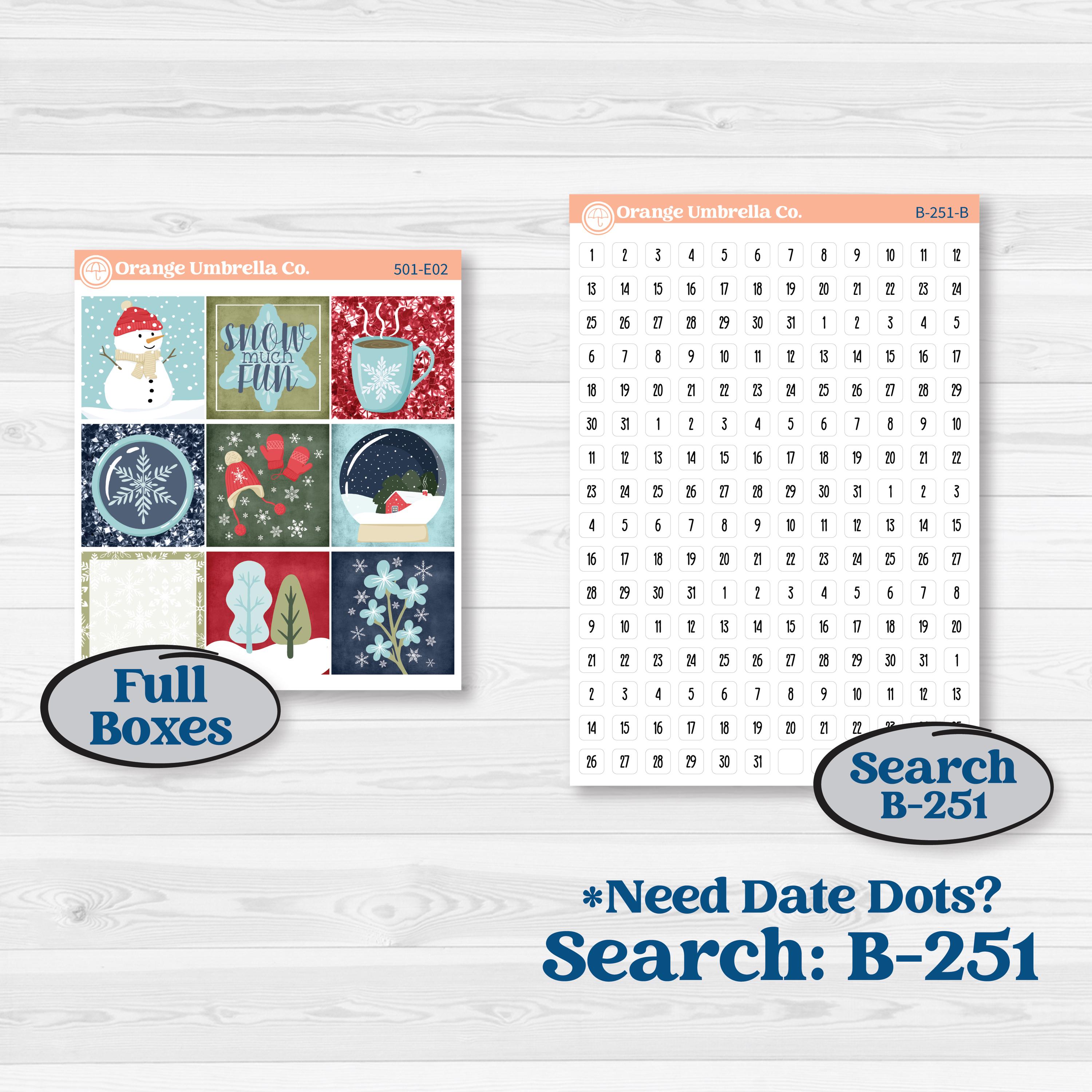 Winter Snowflake Kit | Hobonichi Cousin Weekly & Daily Planner Kit Stickers | Snow Problem | KIT-501-E
