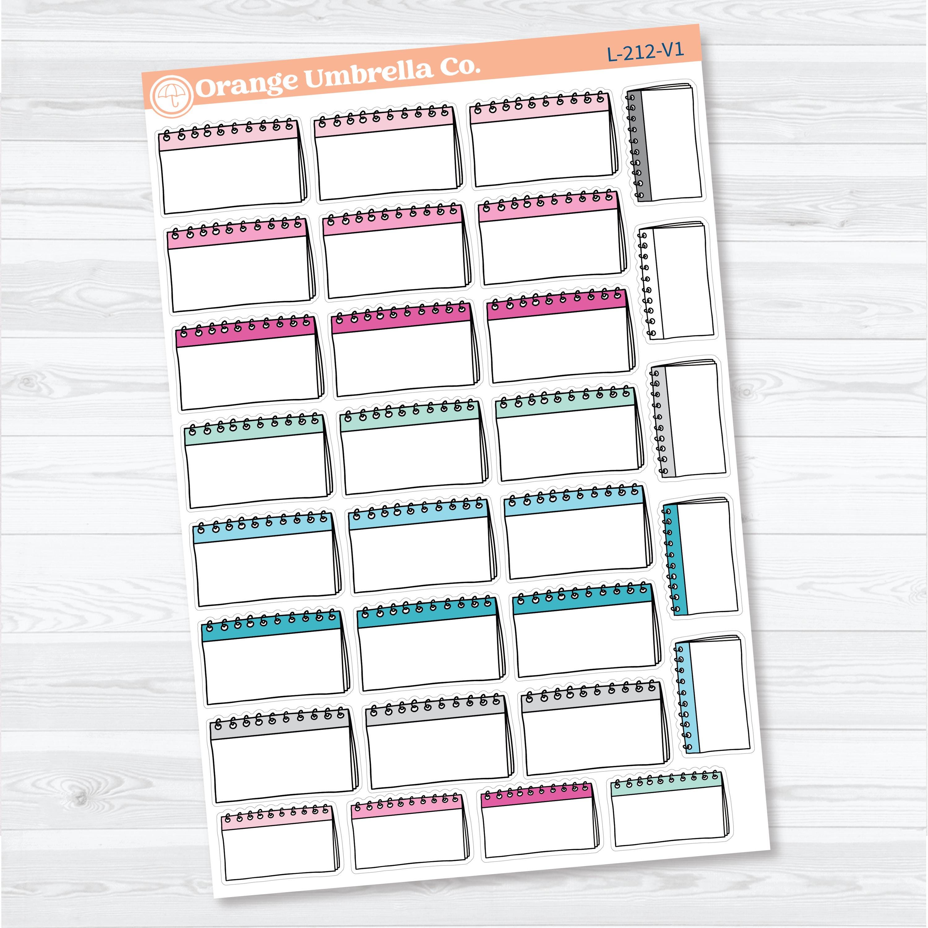 Doodled Notebook Labels | Top Spiral Planner Stickers | L-212