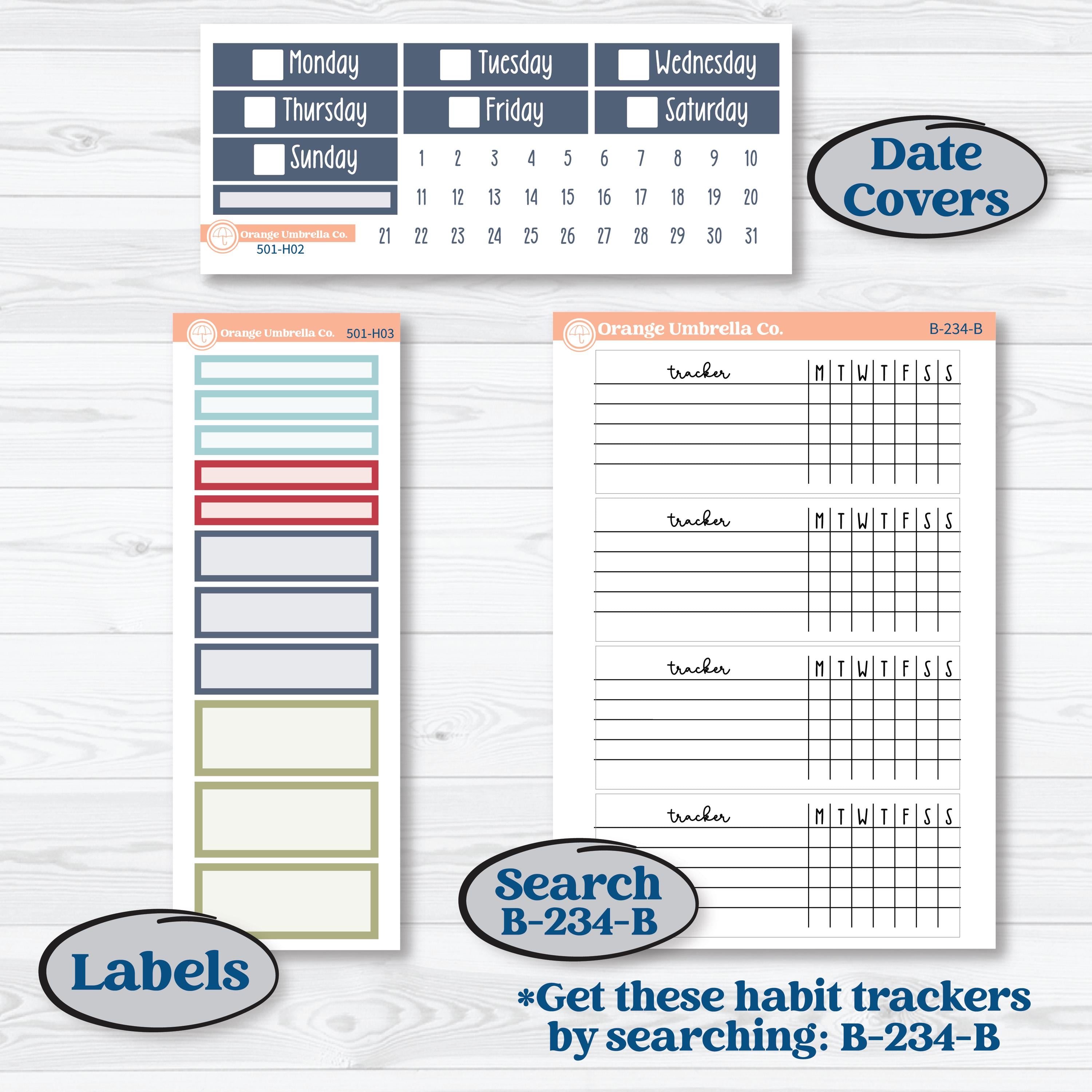Winter Snowflake Kit | Plum Vertical Priorities 7x9 Planner Kit Stickers | Snow Problem | KIT-501-H