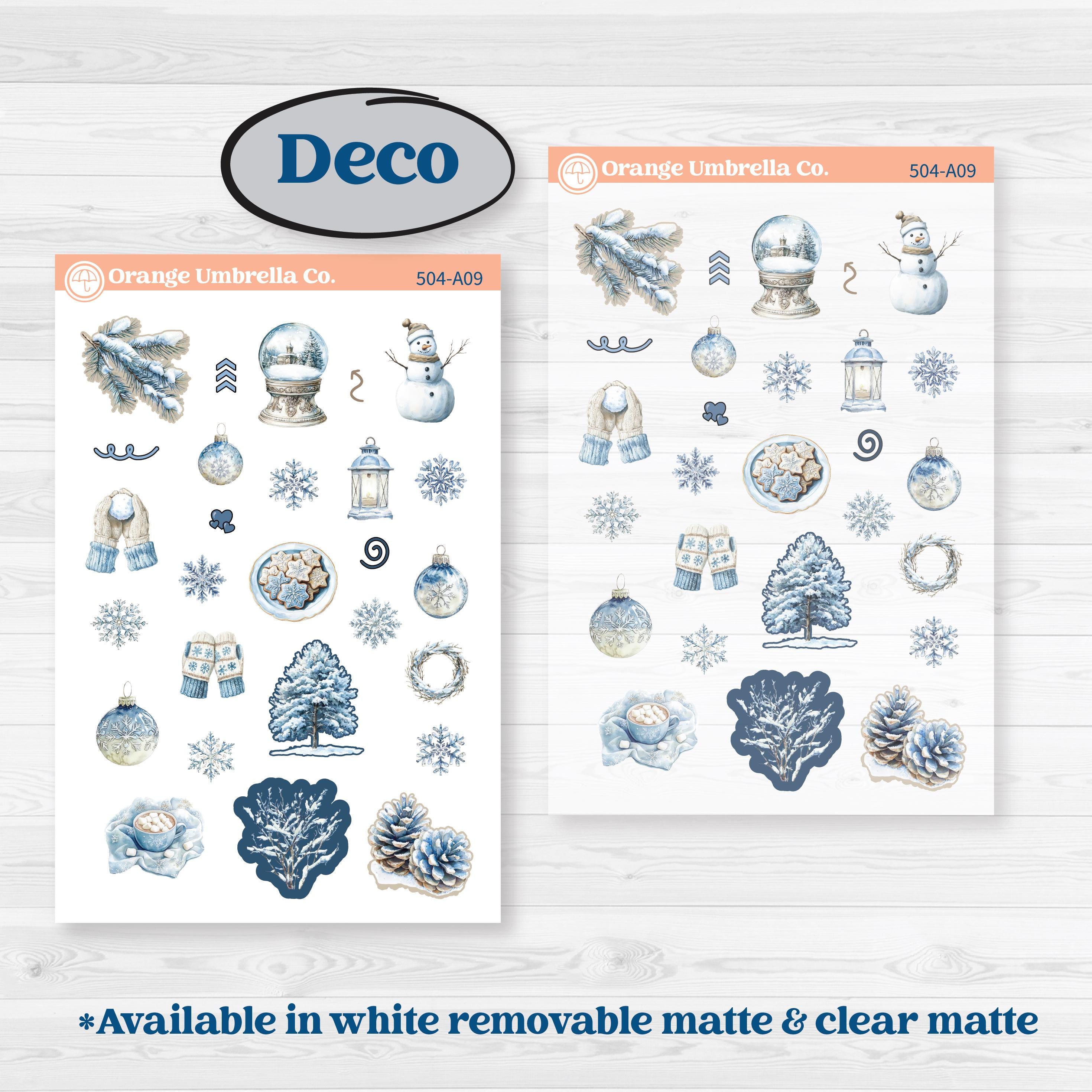 Nostalgic Frosty Winter Kit | Weekly Sticker Kit for Vertical Planners like Erin Condren | Frosted Windowpanes | KIT-504-A
