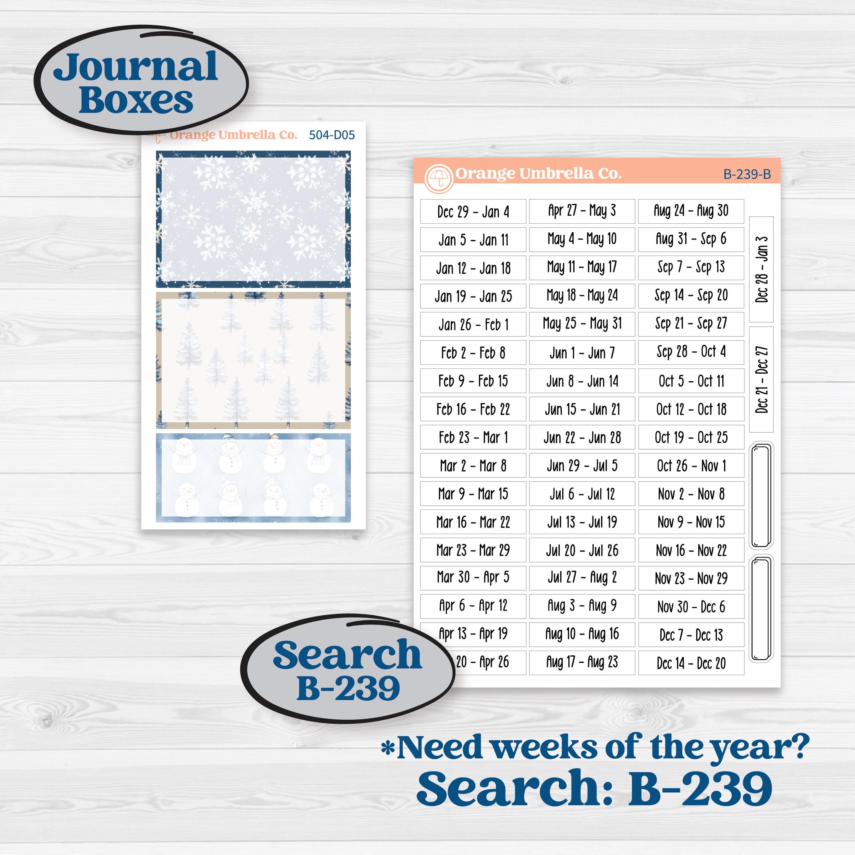 Nostalgic Frosty Winter Kit | Journaling or Scrapbooking Kit | Creative Junk Journal Planner Stickers | Frosted Windowpanes | KIT-504-D