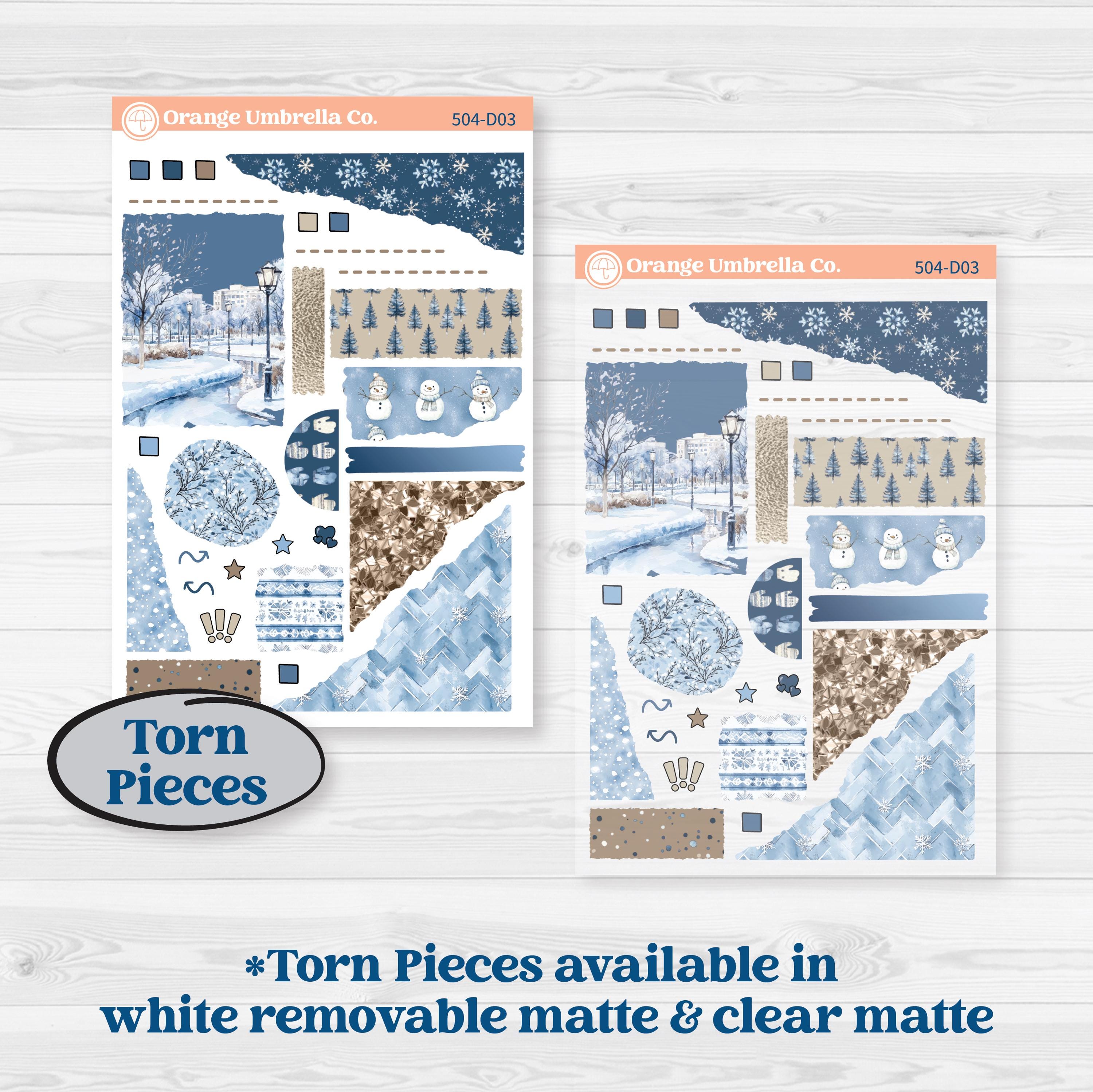 Nostalgic Frosty Winter Kit | Journaling or Scrapbooking Kit | Creative Junk Journal Planner Stickers | Frosted Windowpanes | KIT-504-D