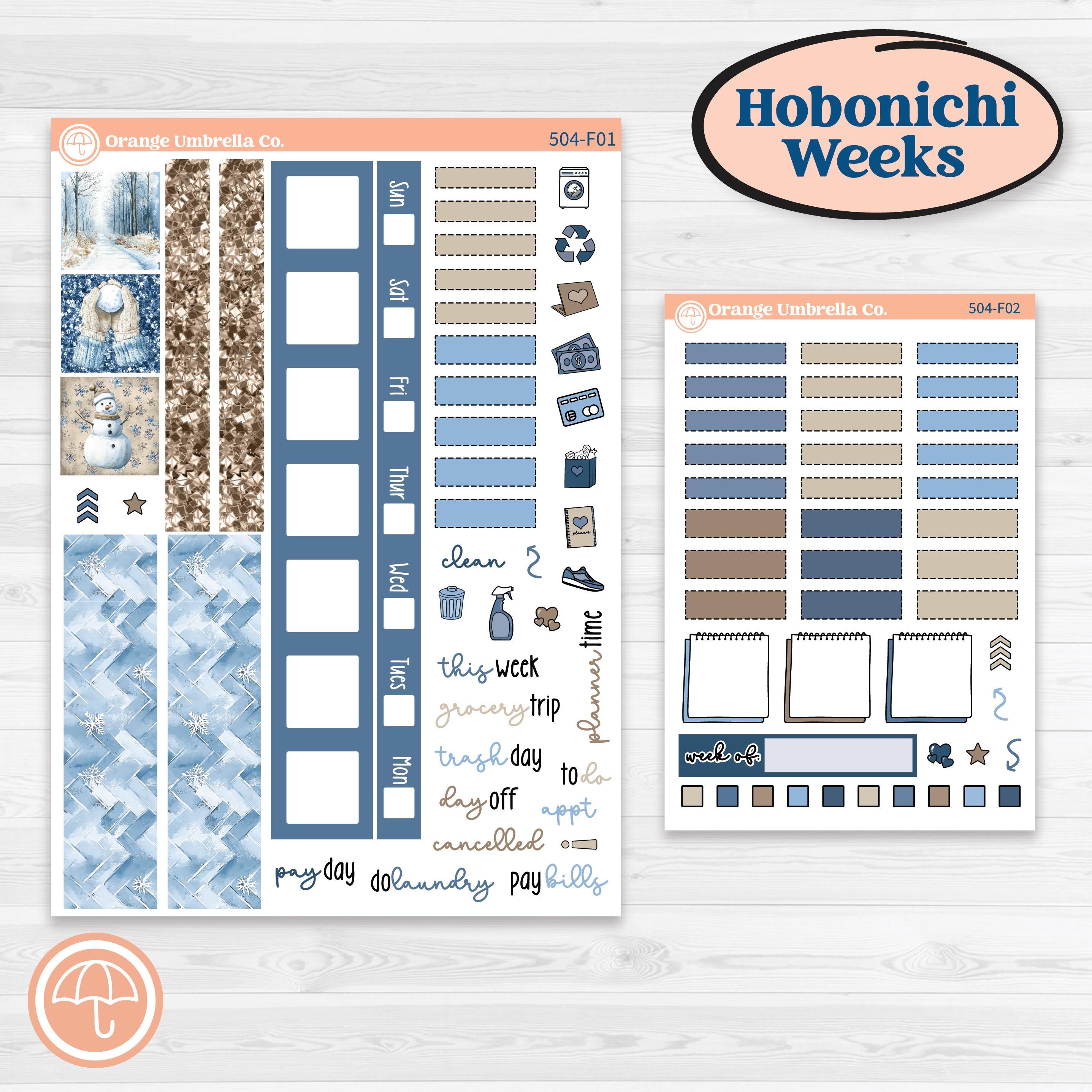 Nostalgic Frosty Winter Kit | Hobonichi Weeks Weekly Planner Kit Stick