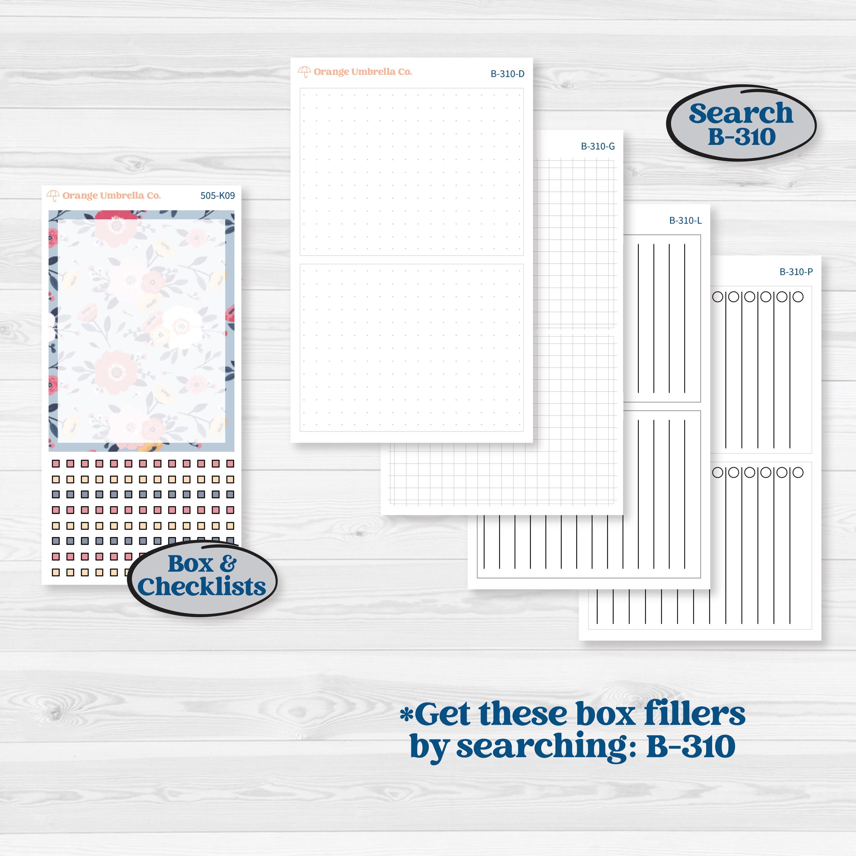 Cheerful Floral Kit | 7x9 Erin Condren Daily Duo Planner Kit Stickers | Beatriz | KIT-505-K