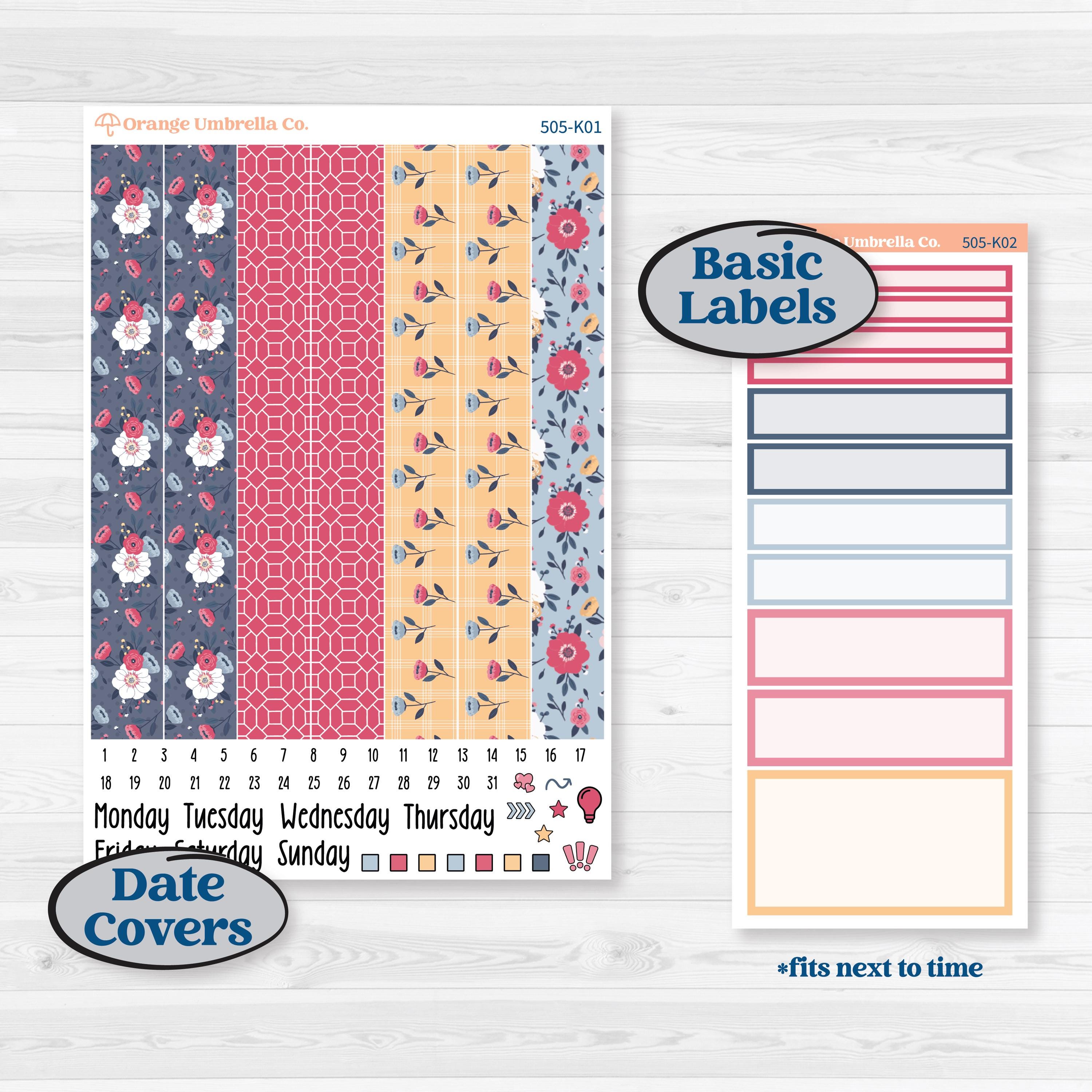 Cheerful Floral Kit | 7x9 Erin Condren Daily Duo Planner Kit Stickers | Beatriz | KIT-505-K