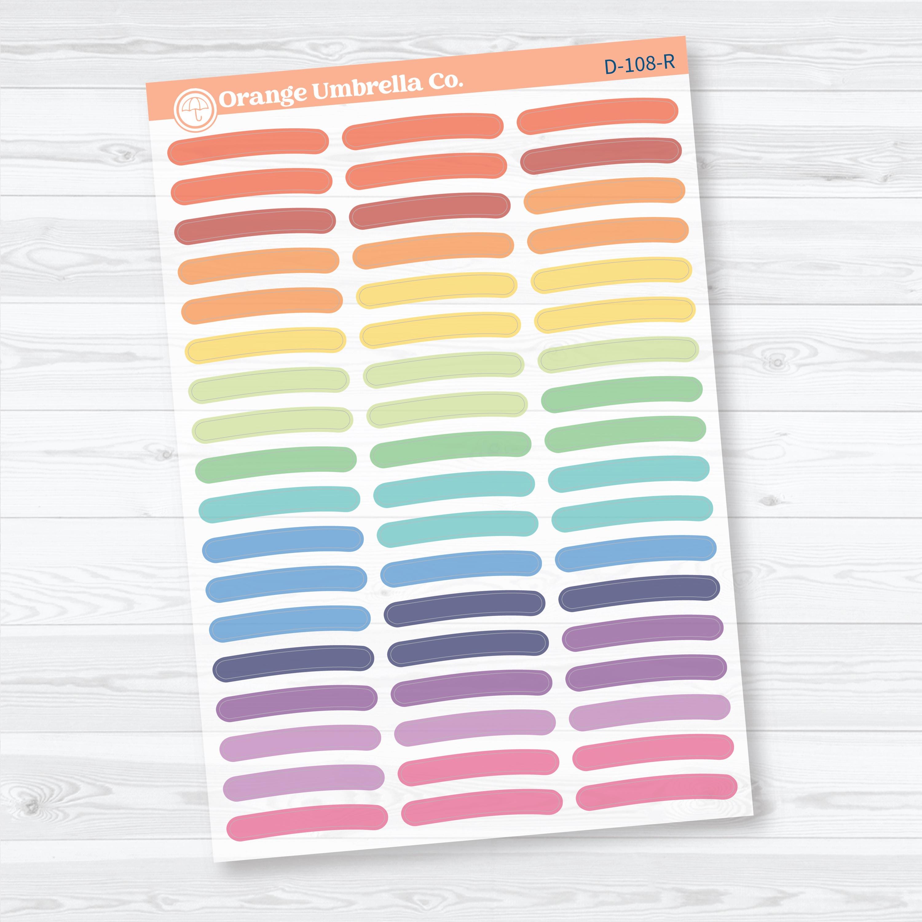 Highlighter Brush Strokes | Clear Matte Deco Planner Stickers | D-108-CM