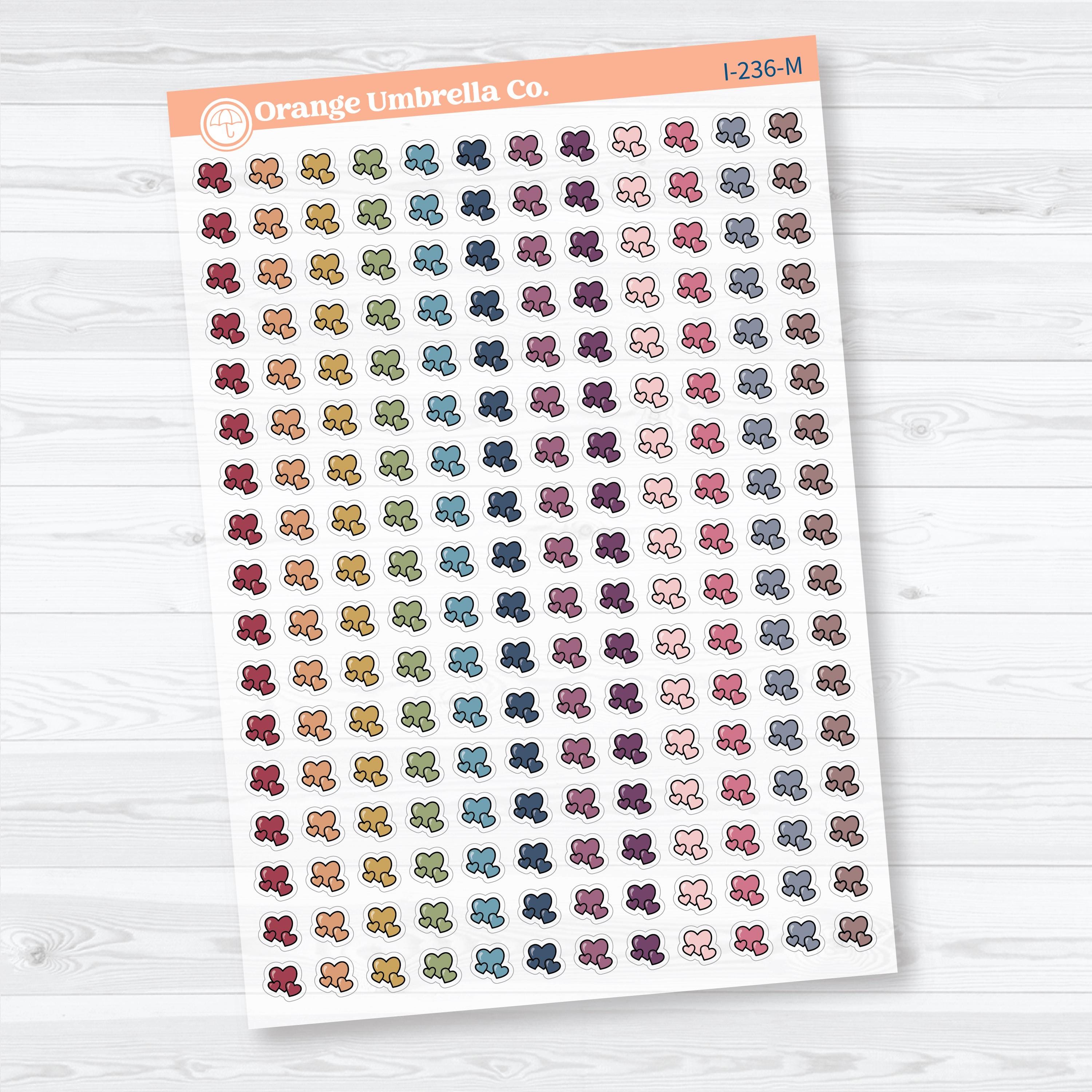 Micro 2026 Kit Heart Icon Clear Matte Planner Stickers | Mini Functional Planner Stickers | I-236-CM