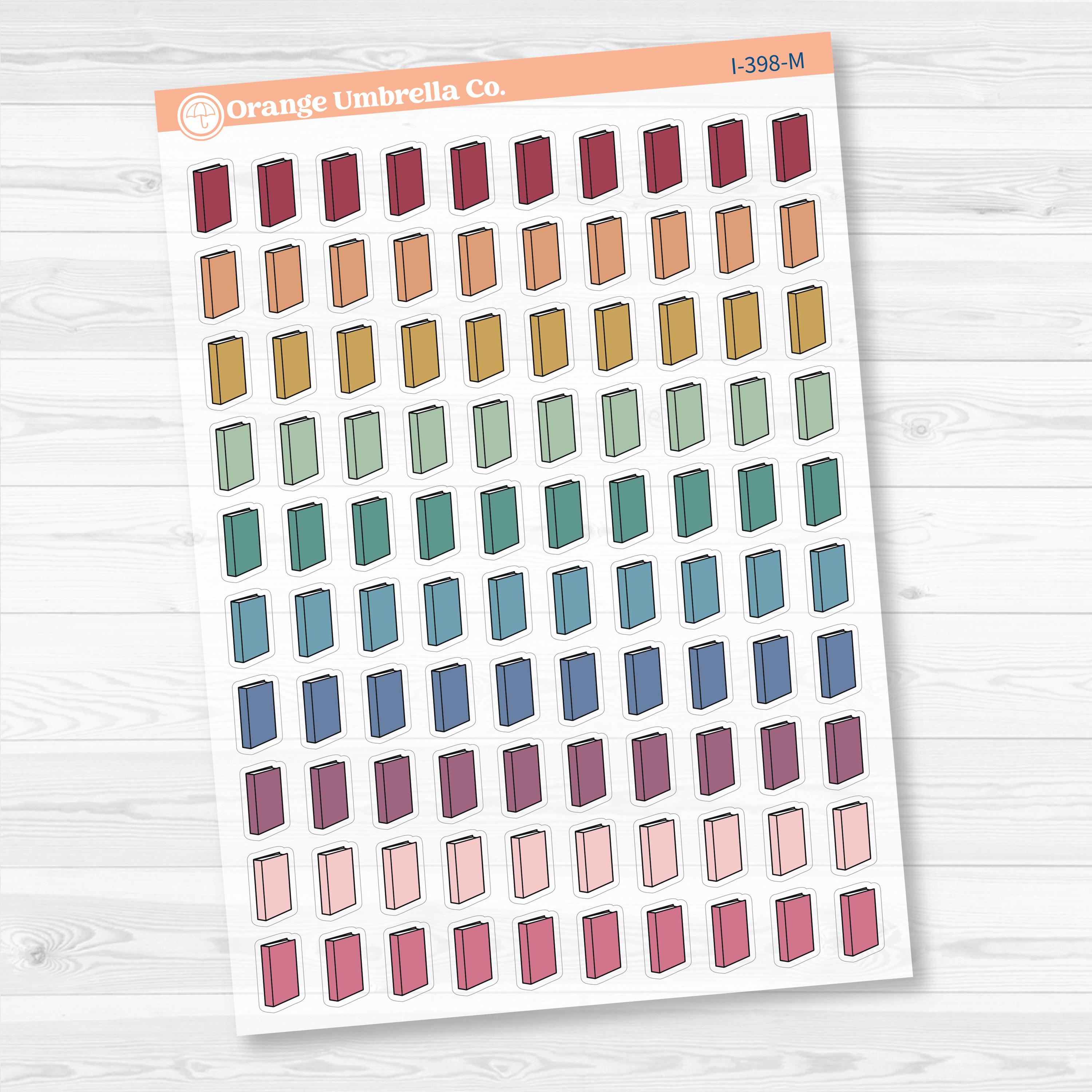 Hand Doodled Book Reading Icon Clear Matte Planner Stickers | Reading & Study Planner Stickers | I-398-CM