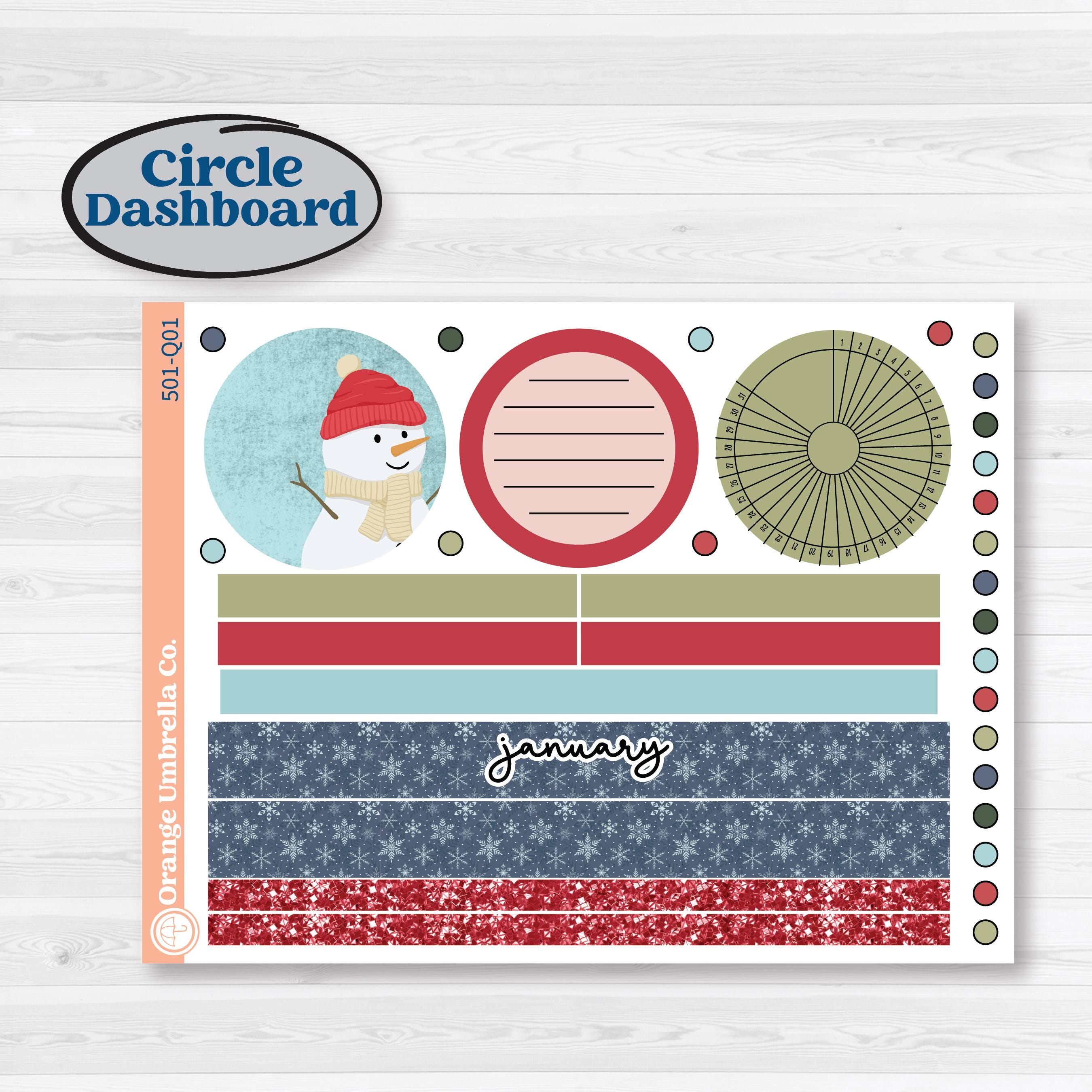 Winter Snowflake Kit | 7x9 Plum Monthly & Dashboard Planner Kit Stickers | Snow Problem | KIT-501-Q