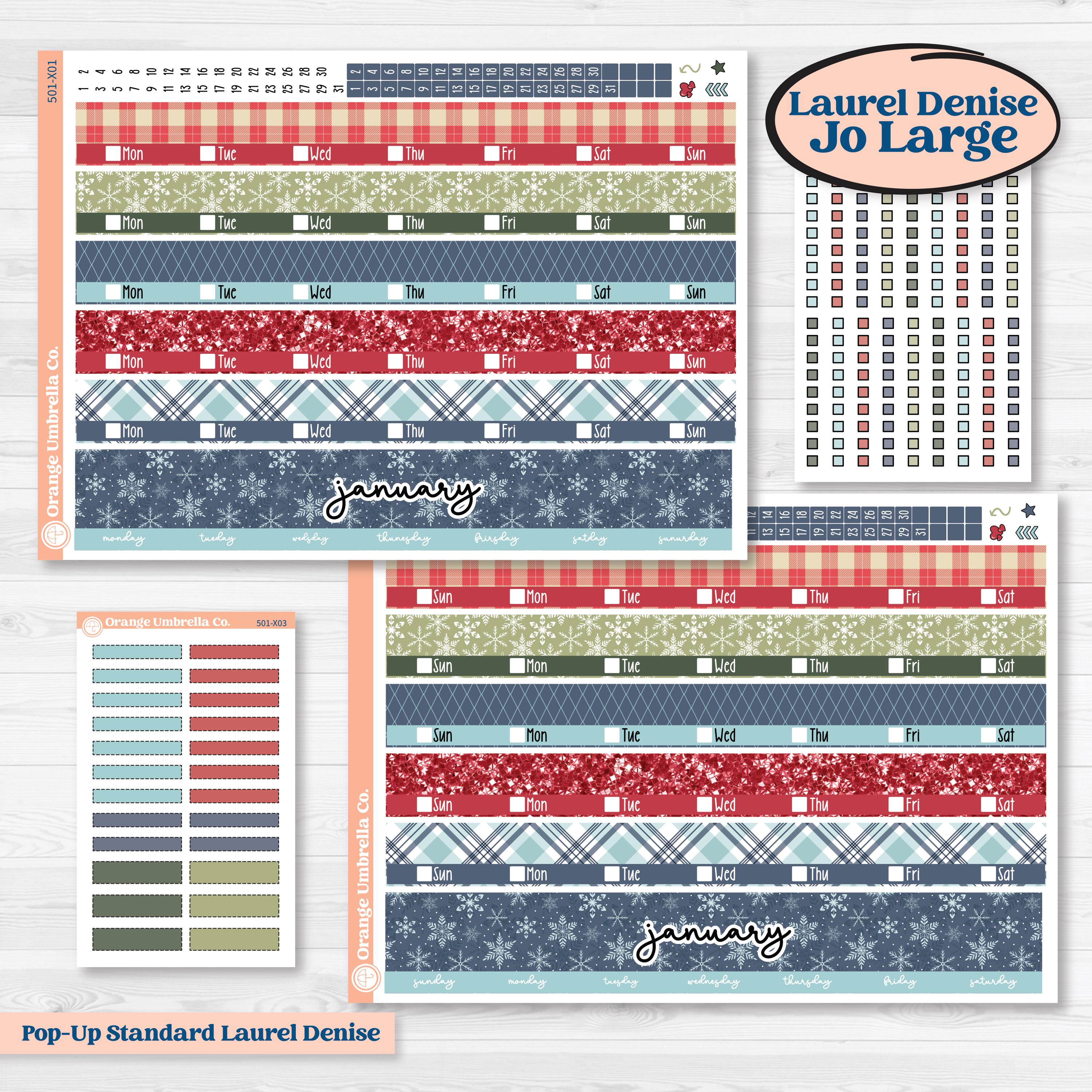 Winter Snowflake Kit | Laurel Denise Jo Large Planner Kit Stickers | Snow Problem | KIT-501-X
