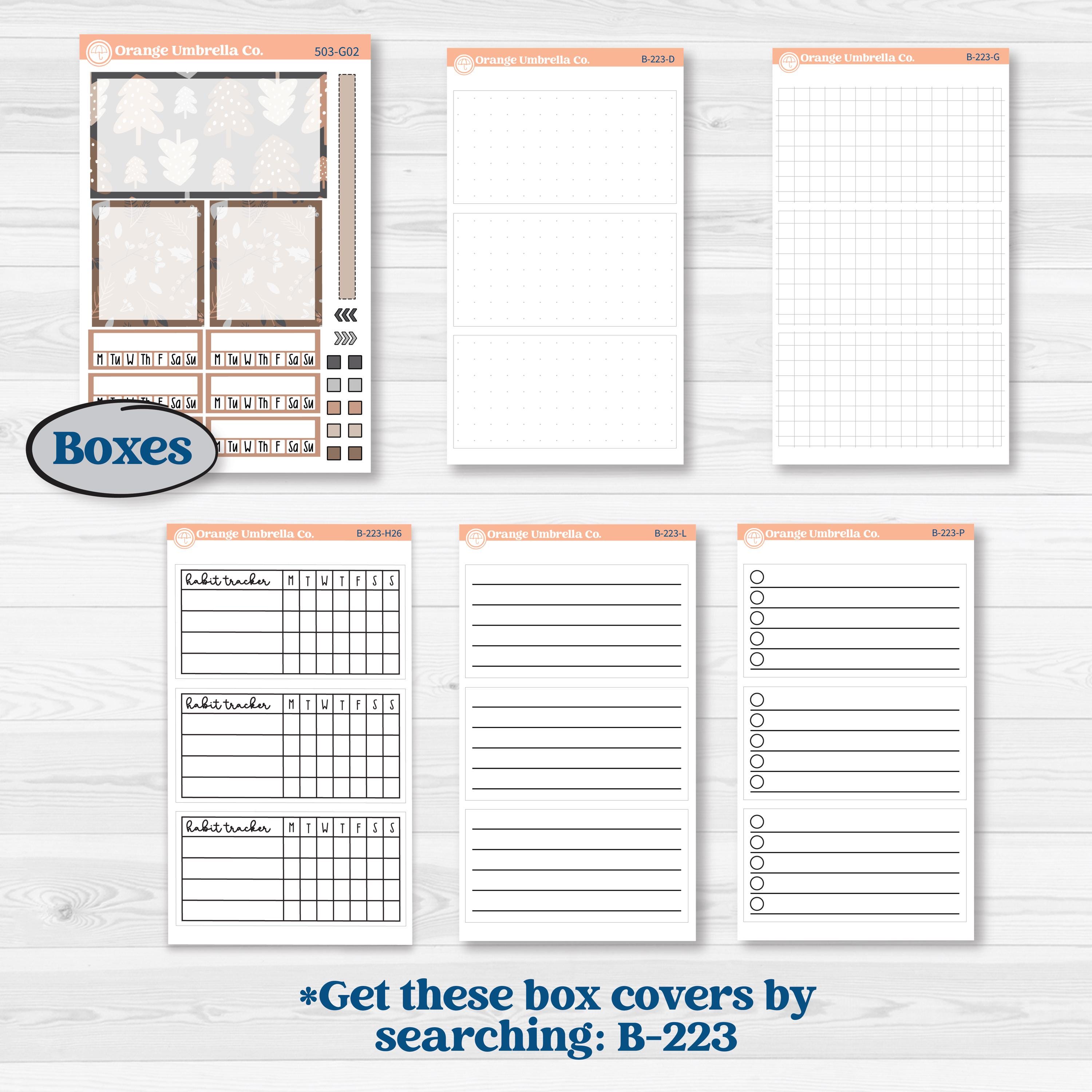 Neutral Woodland Kit | Erin Condren Weekly Dashboard Planner Kit Stickers | Whispers of Hope | KIT-503-G