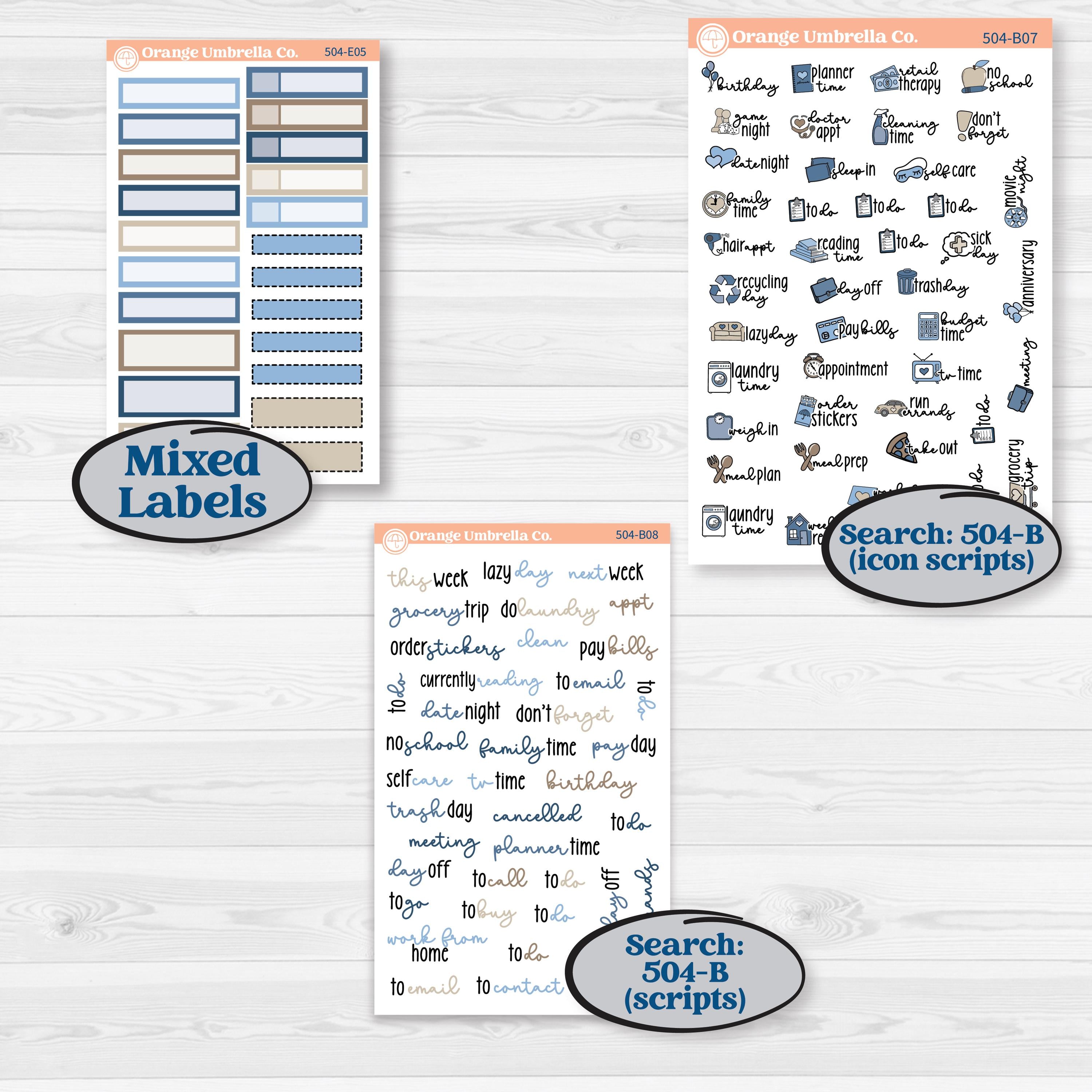 Nostalgic Frosty Winter Kit | Hobonichi Cousin Weekly & Daily Planner Kit Stickers | Frosted Windowpanes | KIT-504-E