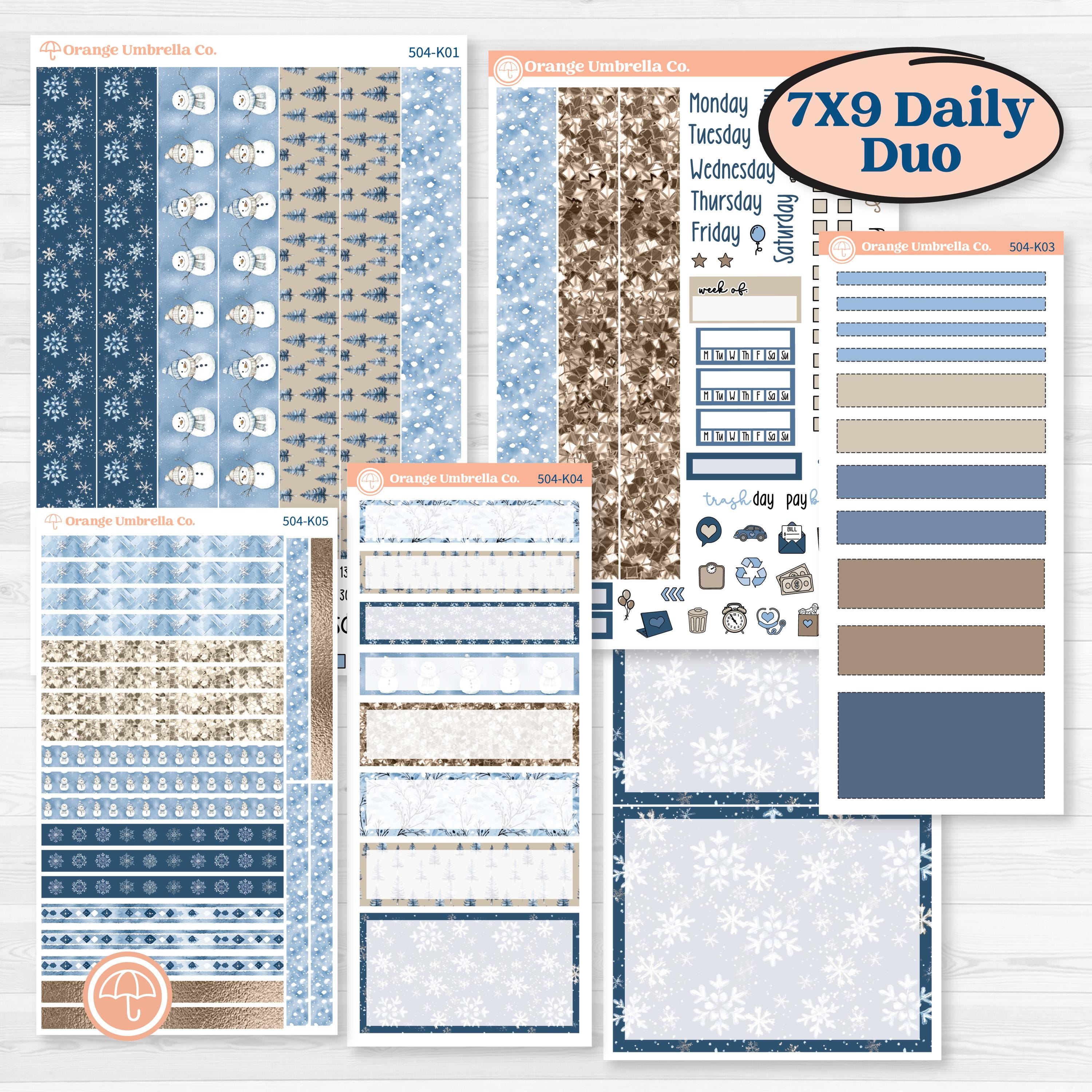 Nostalgic Frosty Winter Kit | 7x9 Erin Condren Daily Duo Planner Kit S