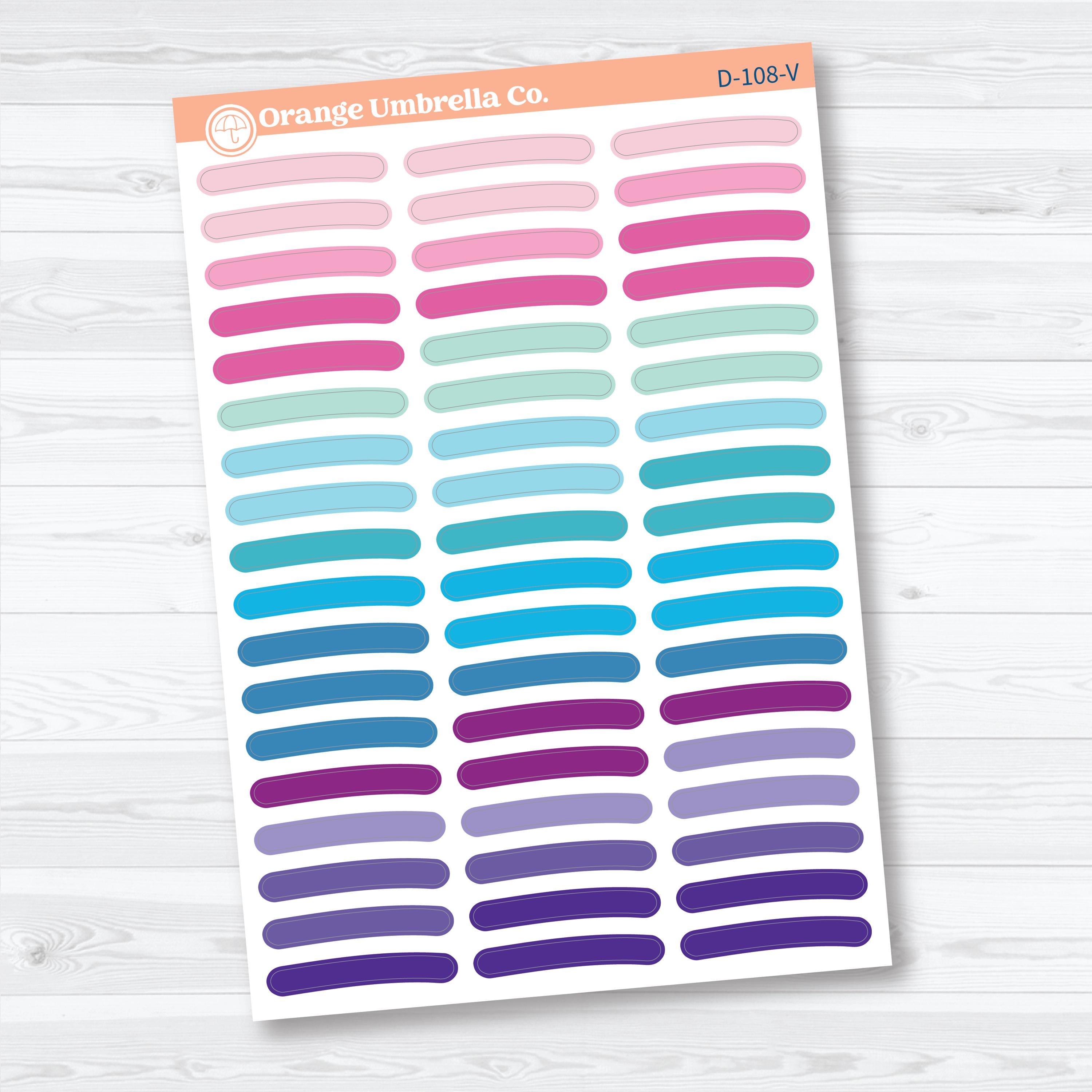 Highlighter Brush Strokes | Decorative Planner Stickers | D-108