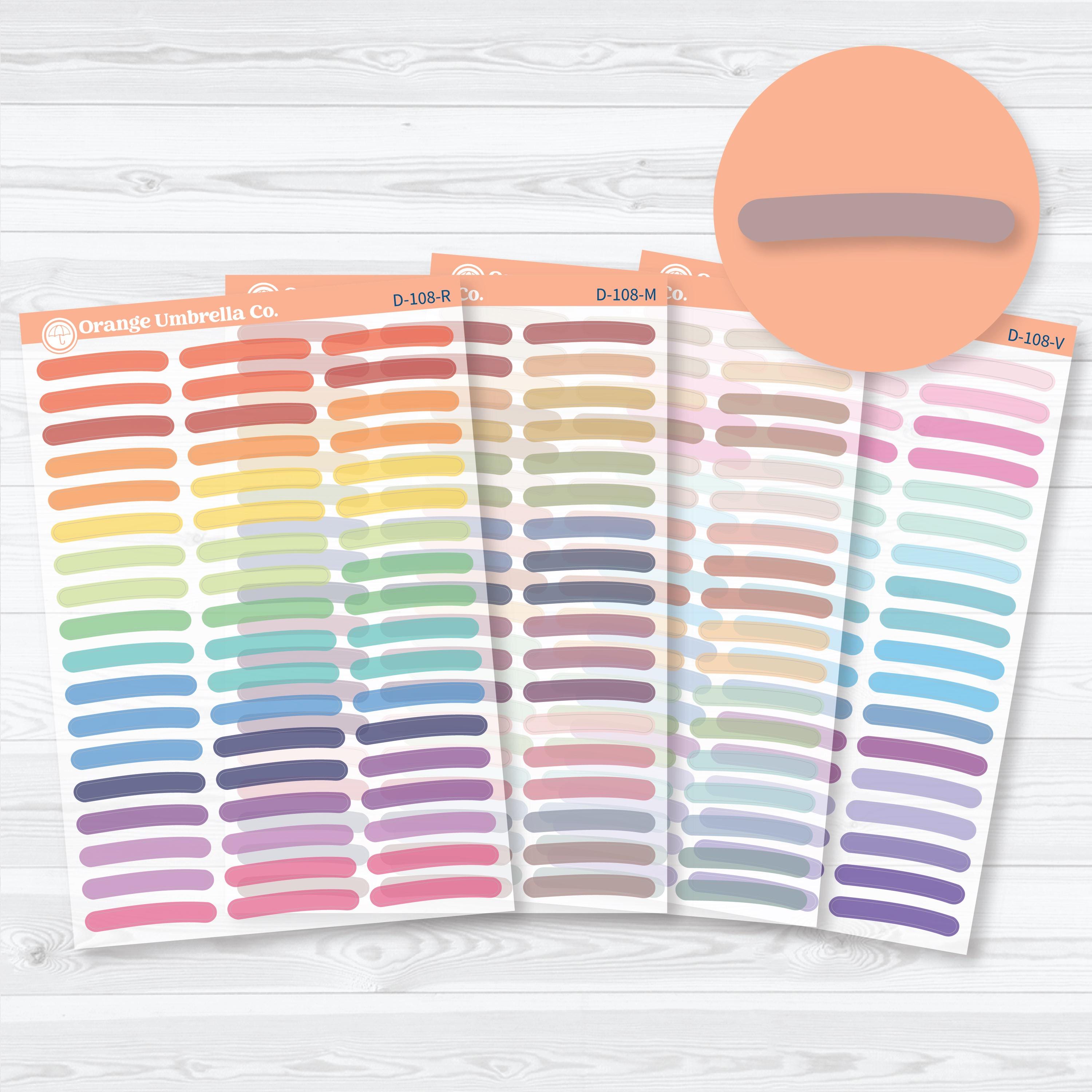 Clear matte highlighter brush stroke planner stickers for journaling, layering, and decorative planning.