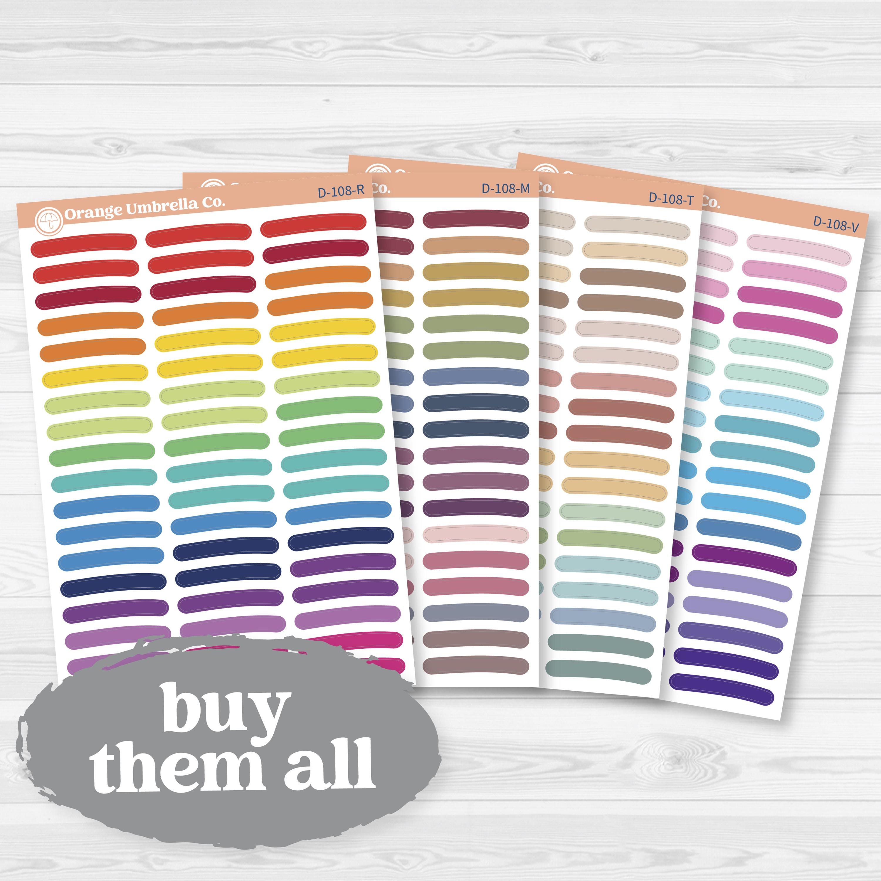 Highlighter Brush Strokes | Decorative Planner Stickers | D-108