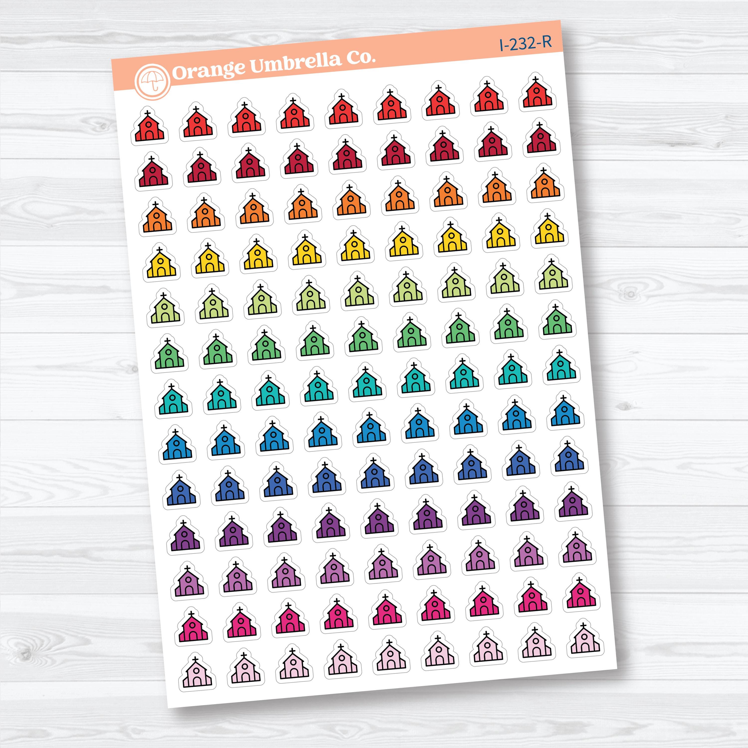 Simple Church Icons | Faith Planner Stickers | I-232