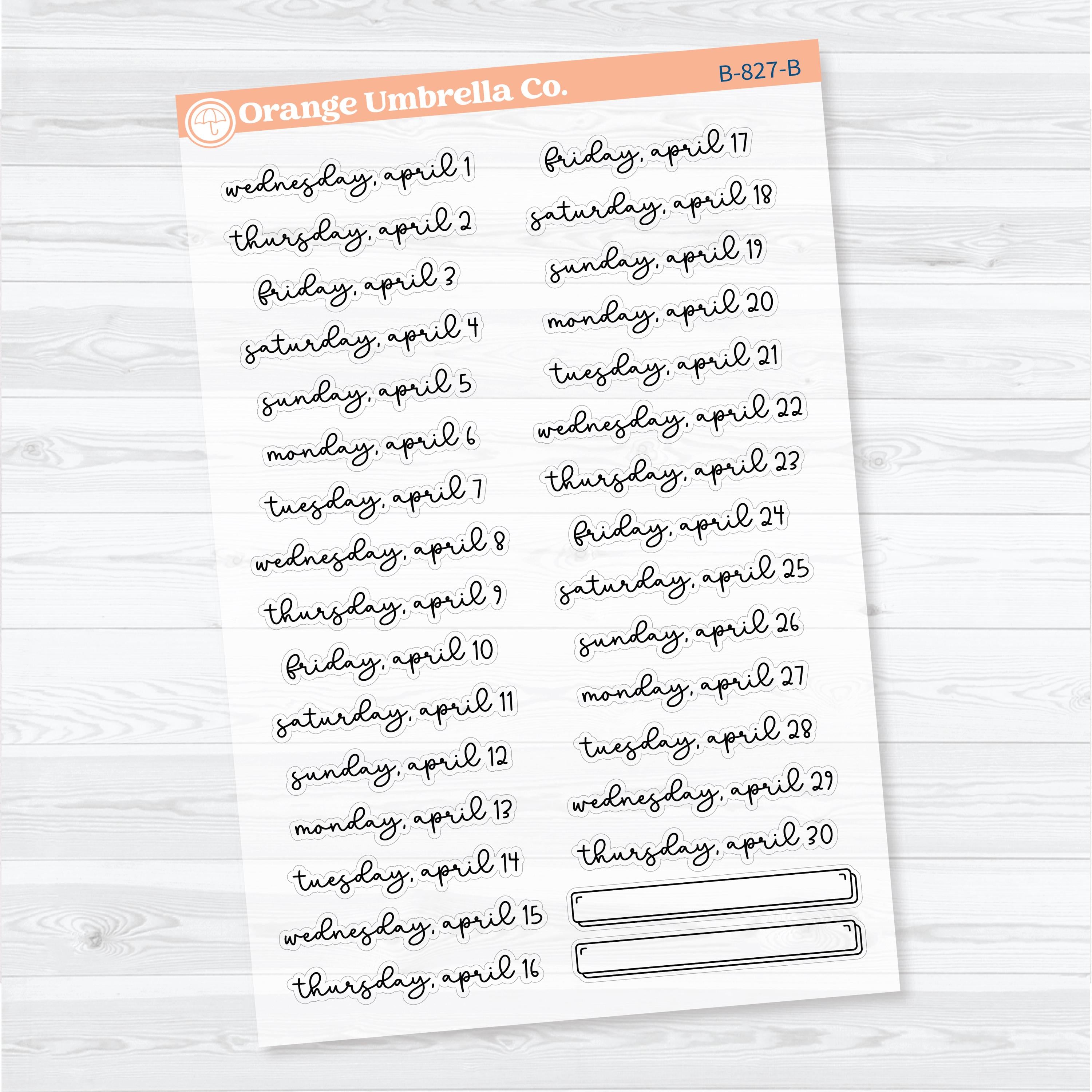 2026 Dates of the Month | F18 Script | Jan–June | B-824–829-BCM