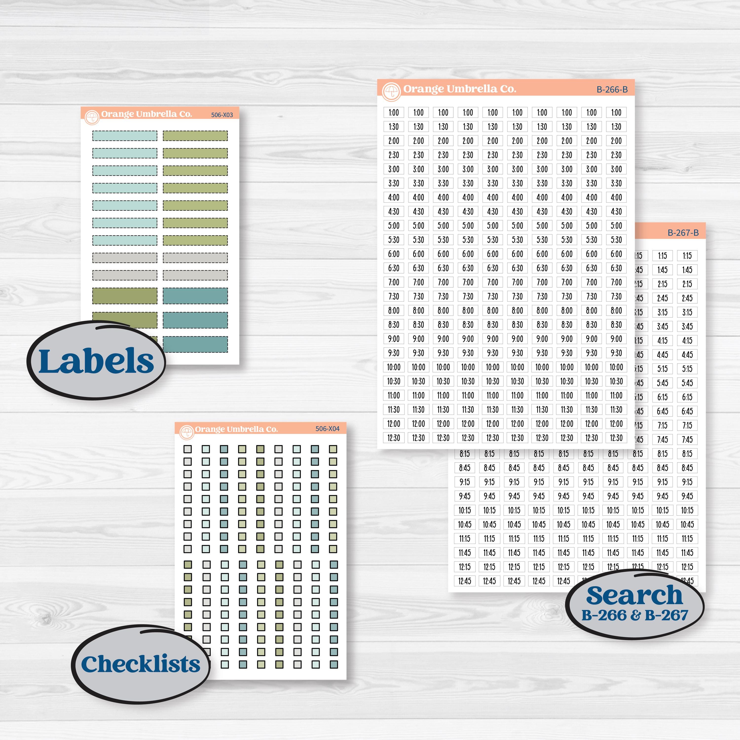 Soft Blue Florals Kit | Laurel Denise Jo Large Planner Kit Stickers | Blue Flora | KIT-506-X