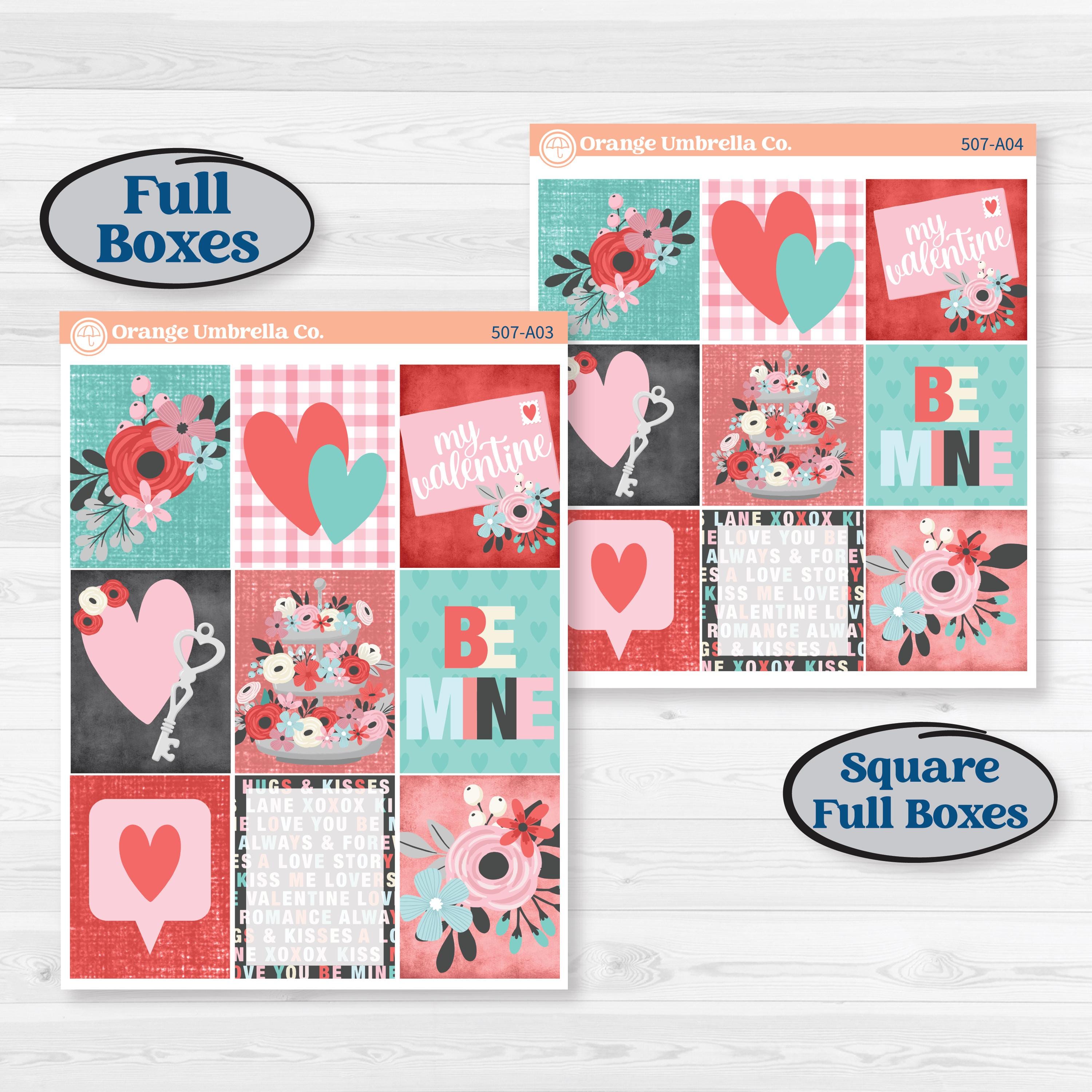 Sweet Valentine Florals | Weekly Sticker Kit for Vertical Planners like Erin Condren | Call Me Sweetheart | KIT-507-A