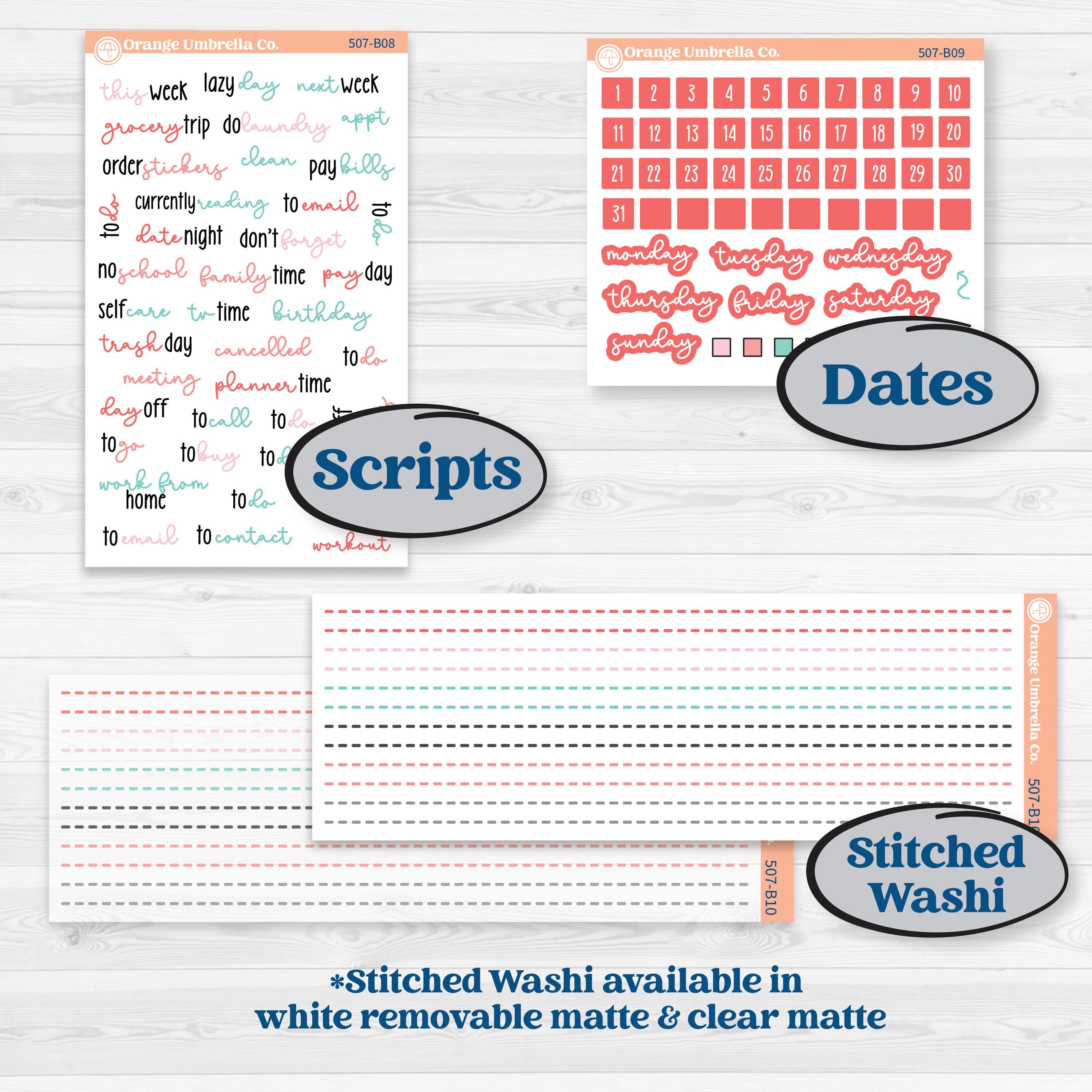 Sweet Valentine Florals | Weekly Add-On Planner Kit Stickers | Call Me Sweetheart | KIT-507-B