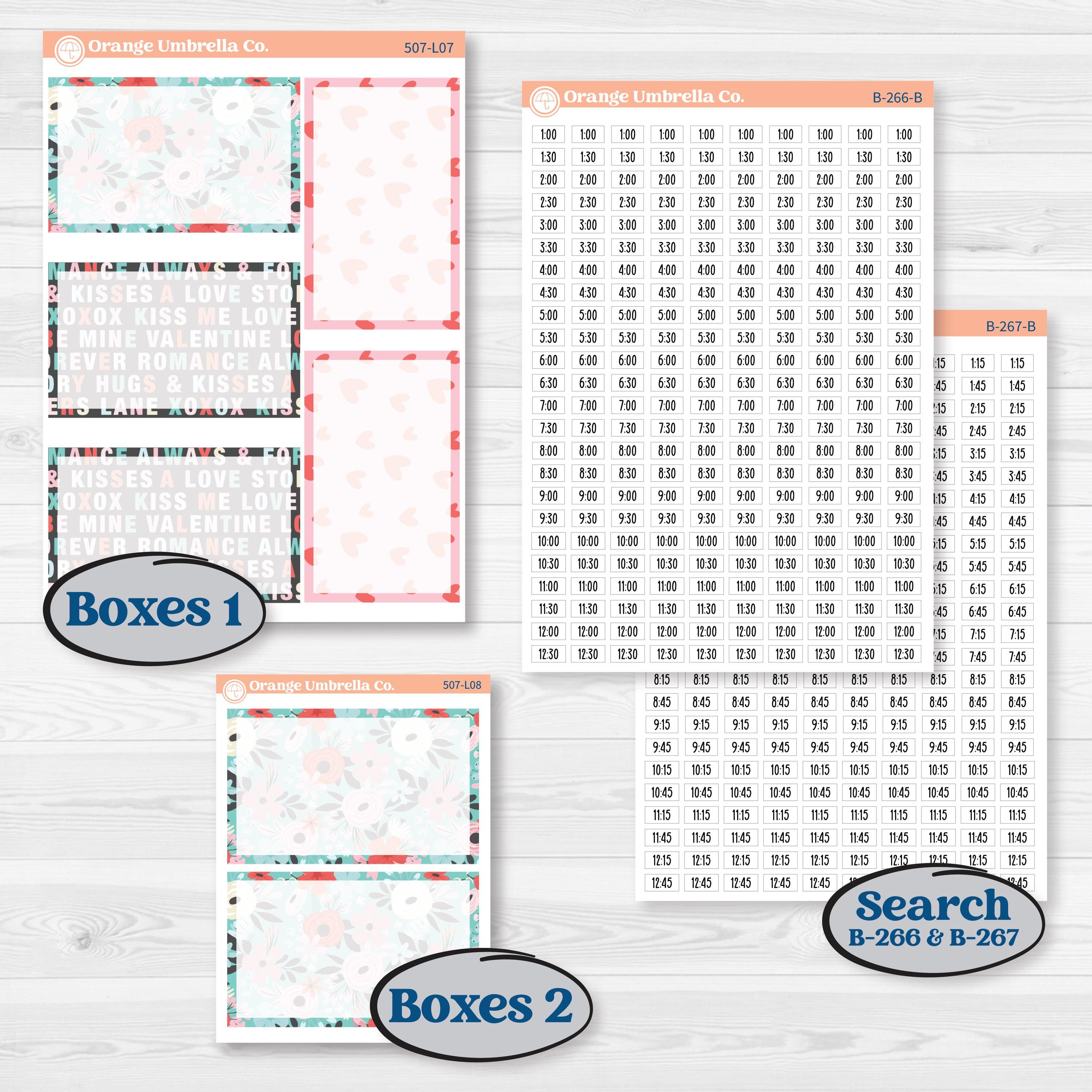 Sweet Valentine Florals | 7x9 Plum Daily Planner Kit Stickers | Call Me Sweetheart | KIT-507-L