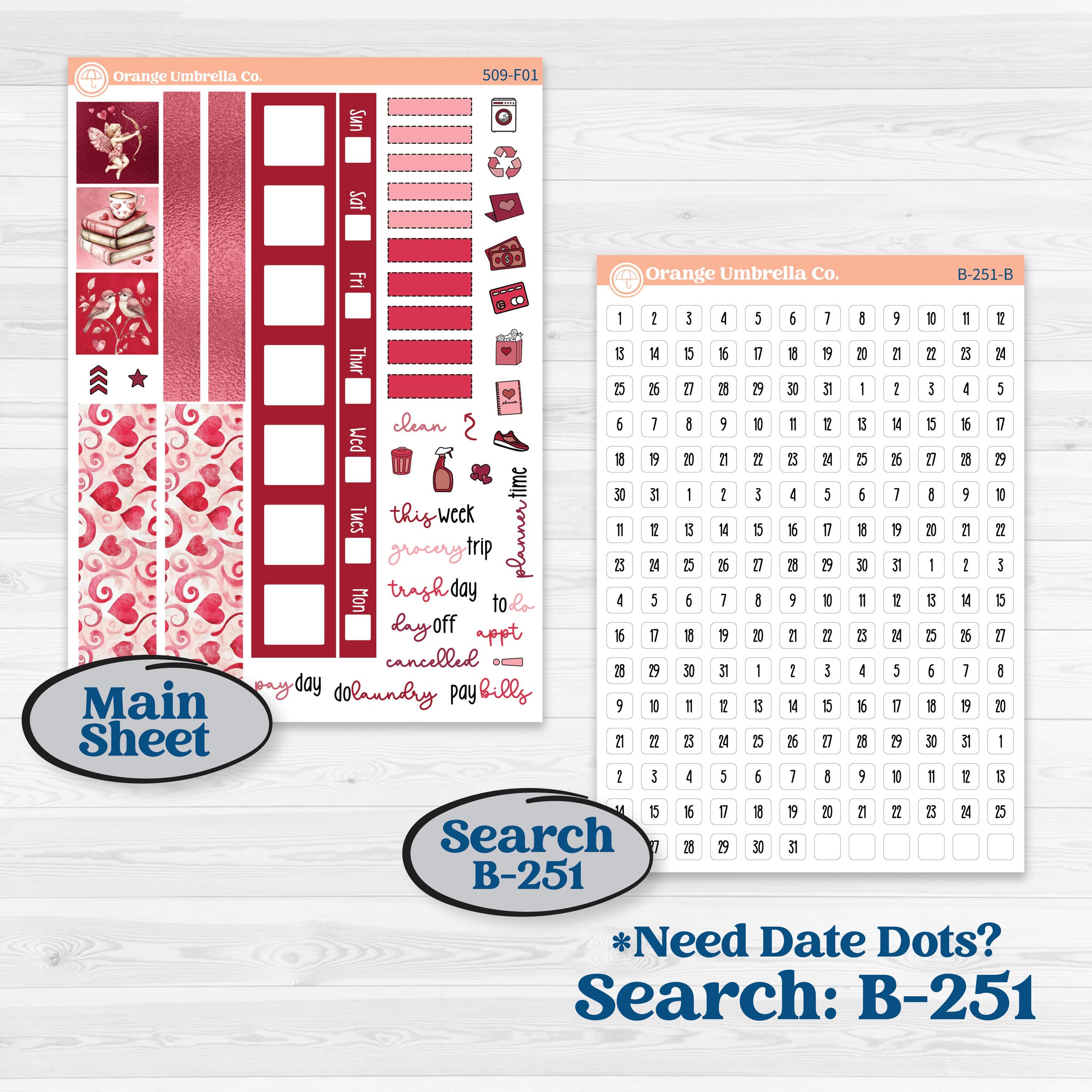 Valentine Book Kit | Hobonichi Weeks Weekly Planner Kit Stickers | Romance | KIT-509-F