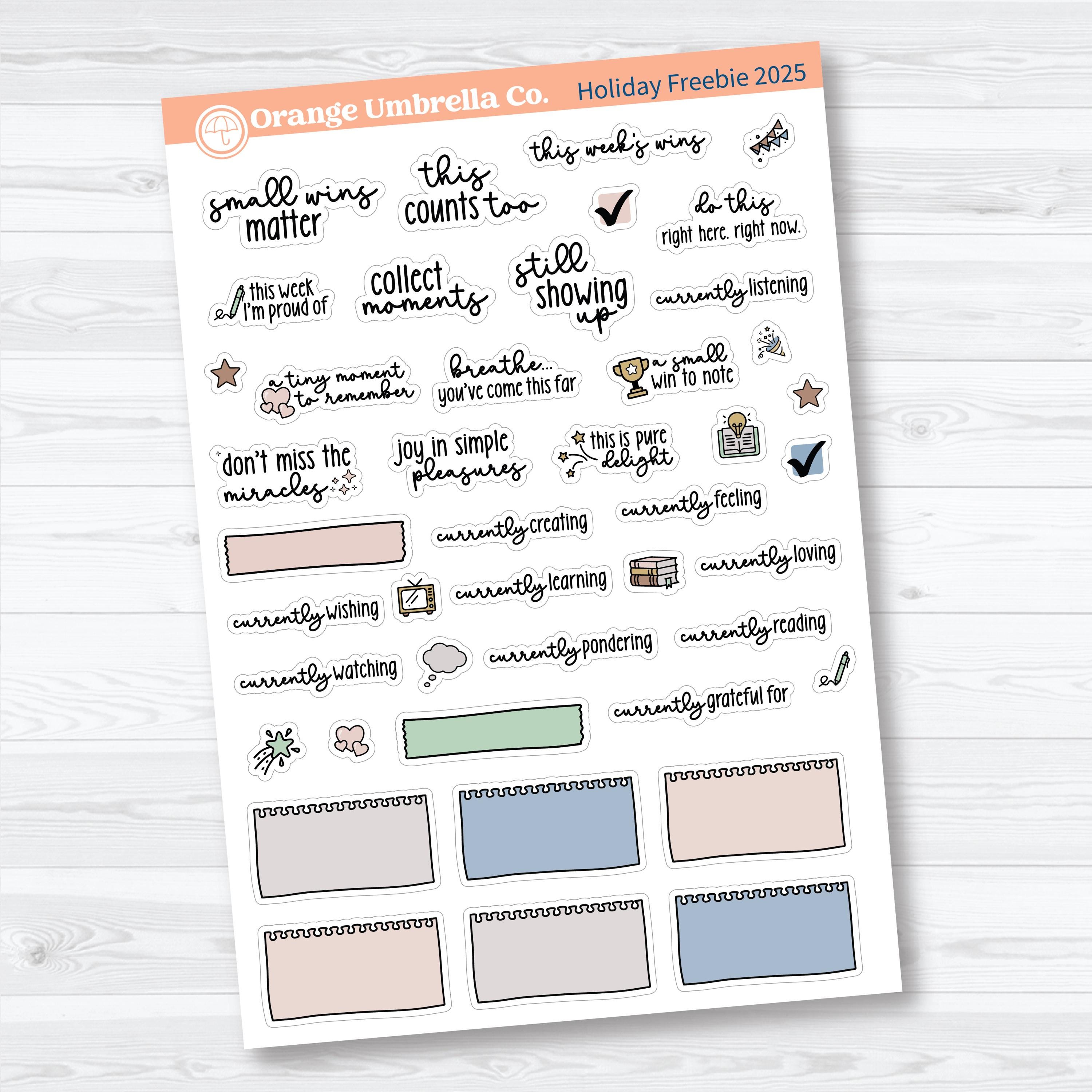 2025 Holiday Freebie | Planner Stickers Mixed Sheet (Holiday25)