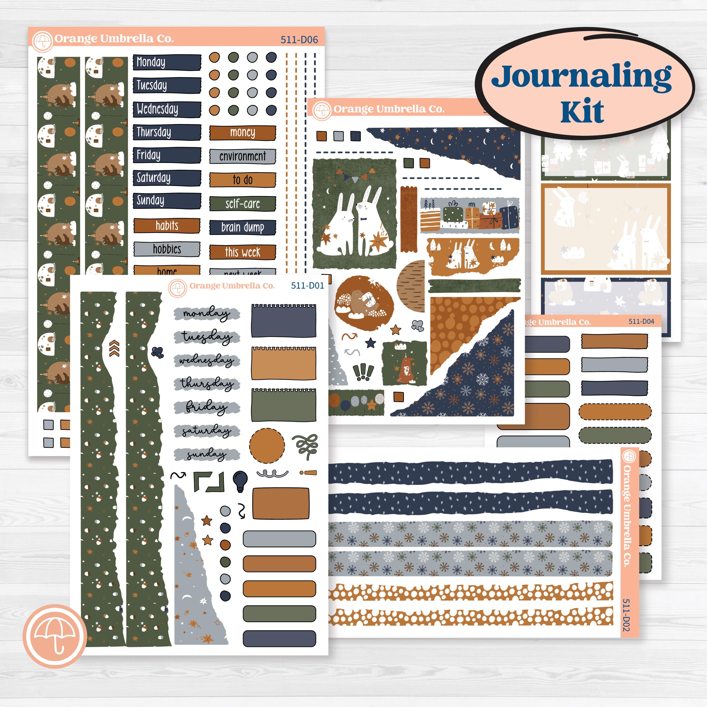 Woodland Birthday Celebration Stickers | Journaling or Scrapbooking Kit | Creative Junk Journal Planner Stickers | Confetti | KIT-511-D