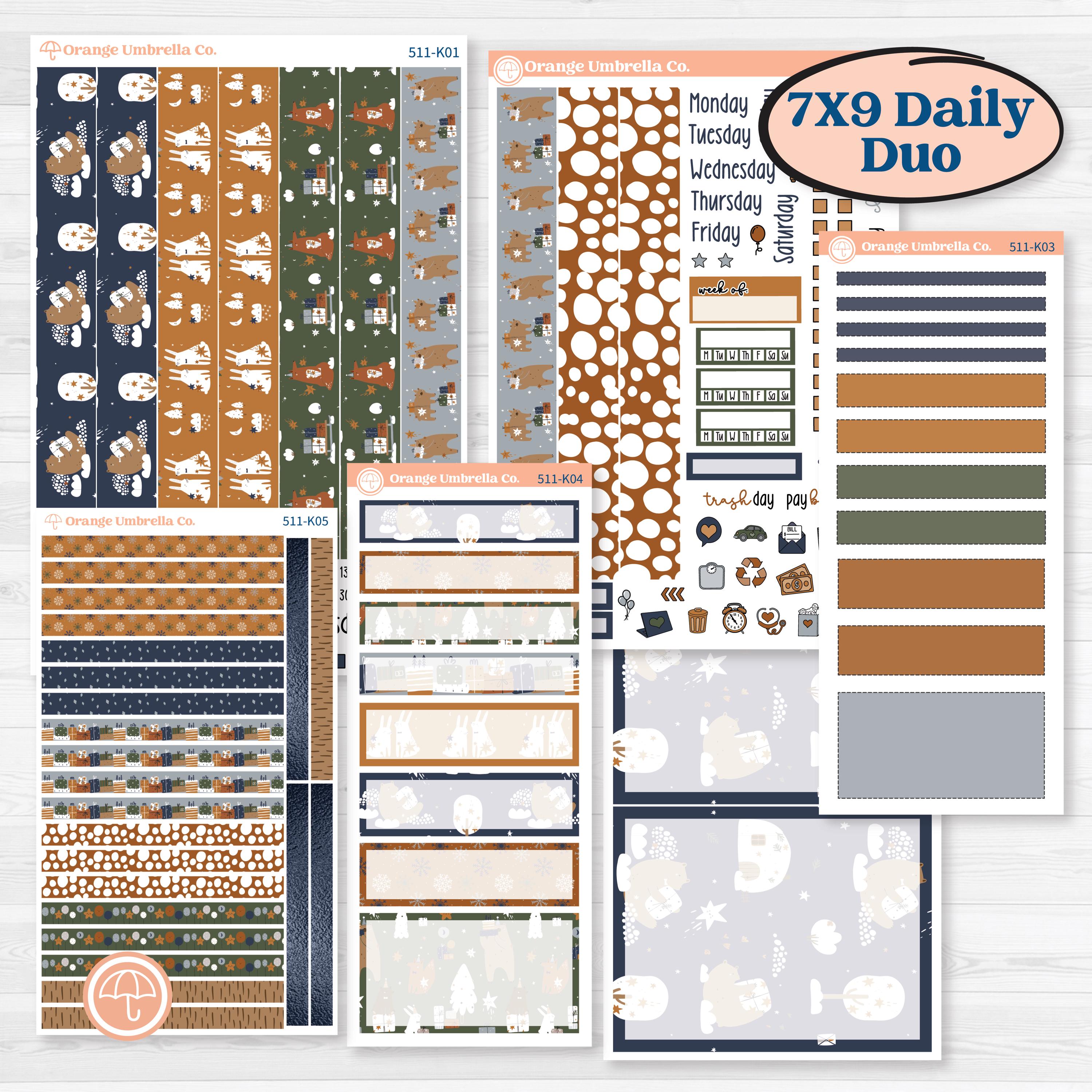 Woodland Birthday Celebration Stickers | 7x9 Erin Condren Daily Duo Planner Kit Stickers | Confetti | KIT-511-K