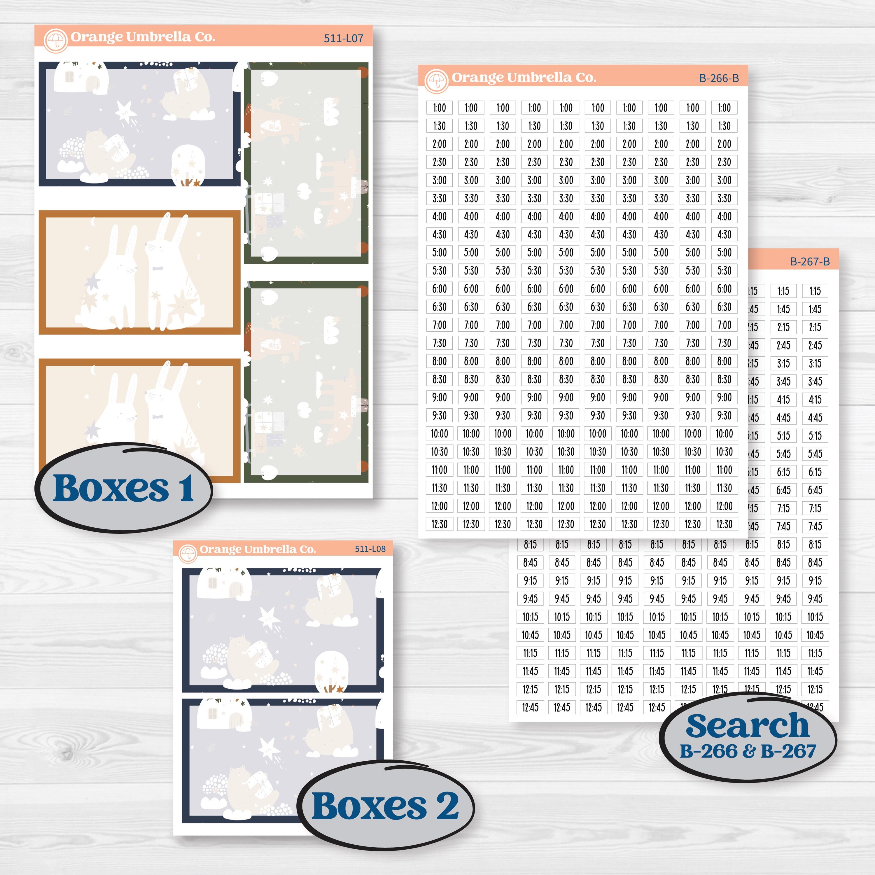 Woodland Birthday Celebration Stickers | 7x9 Plum Daily Planner Kit Stickers | Confetti | KIT-511-L