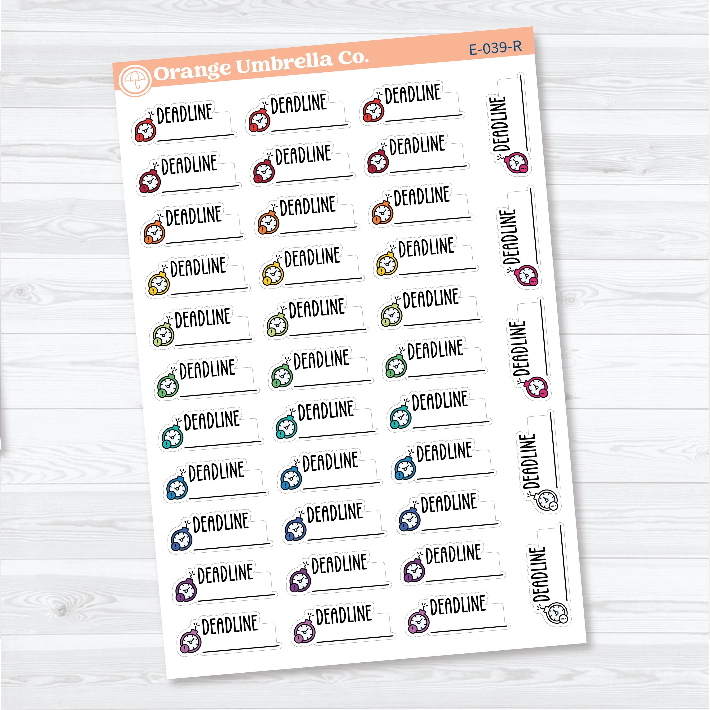 Deadline Event Labels | Planner Stickers | E-039