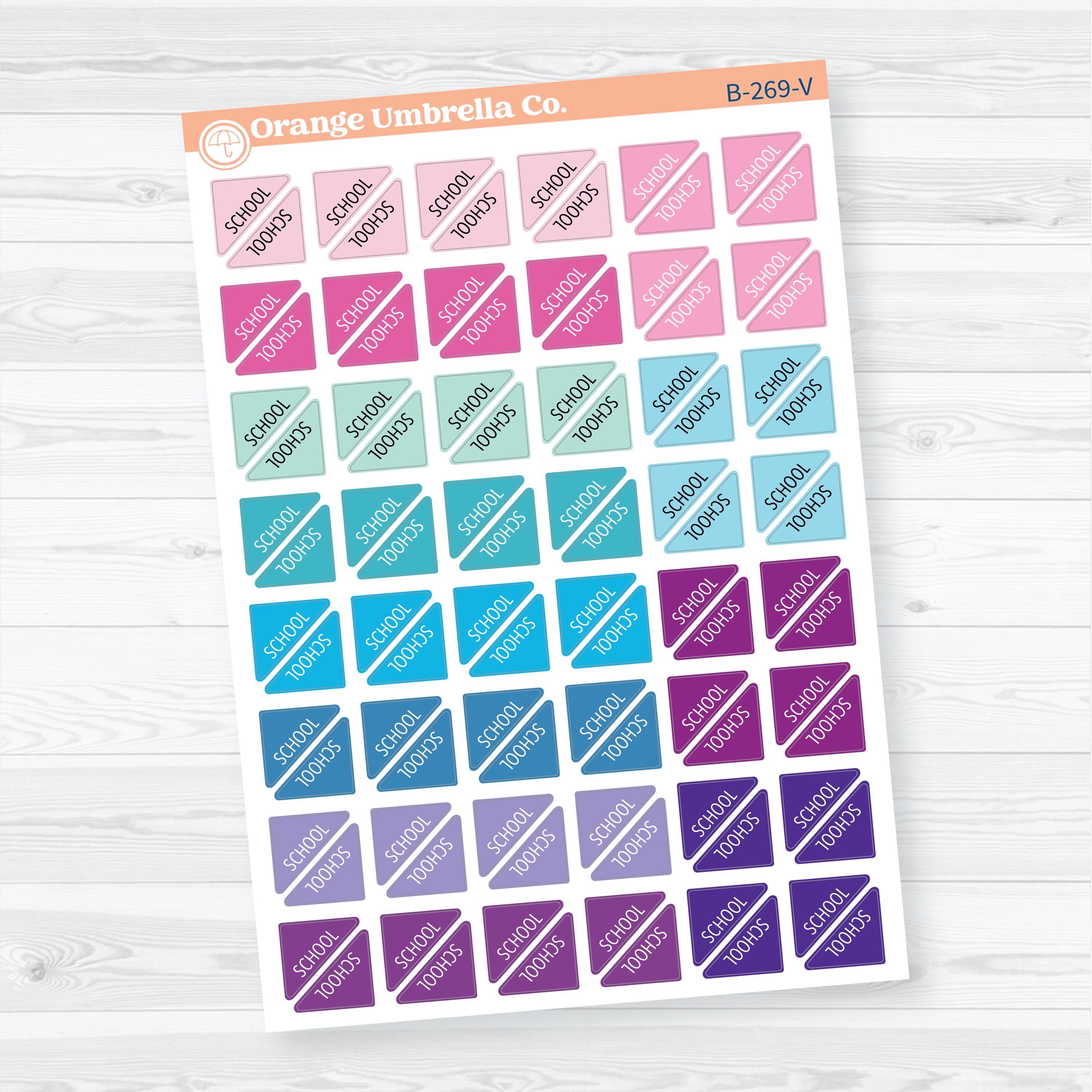 School Mini Corner Flags | Planner Stickers | B-269