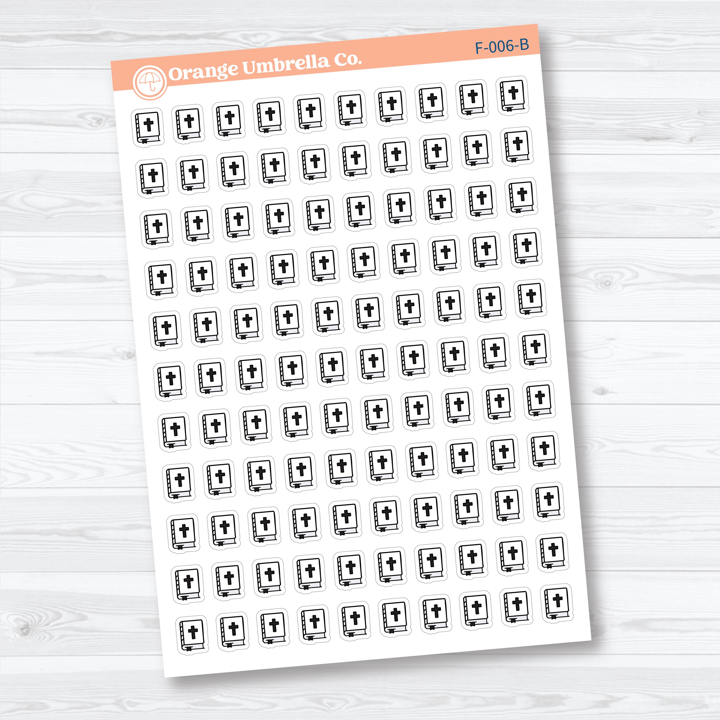 Bible Study & Church Icons | Planner Stickers | F-006