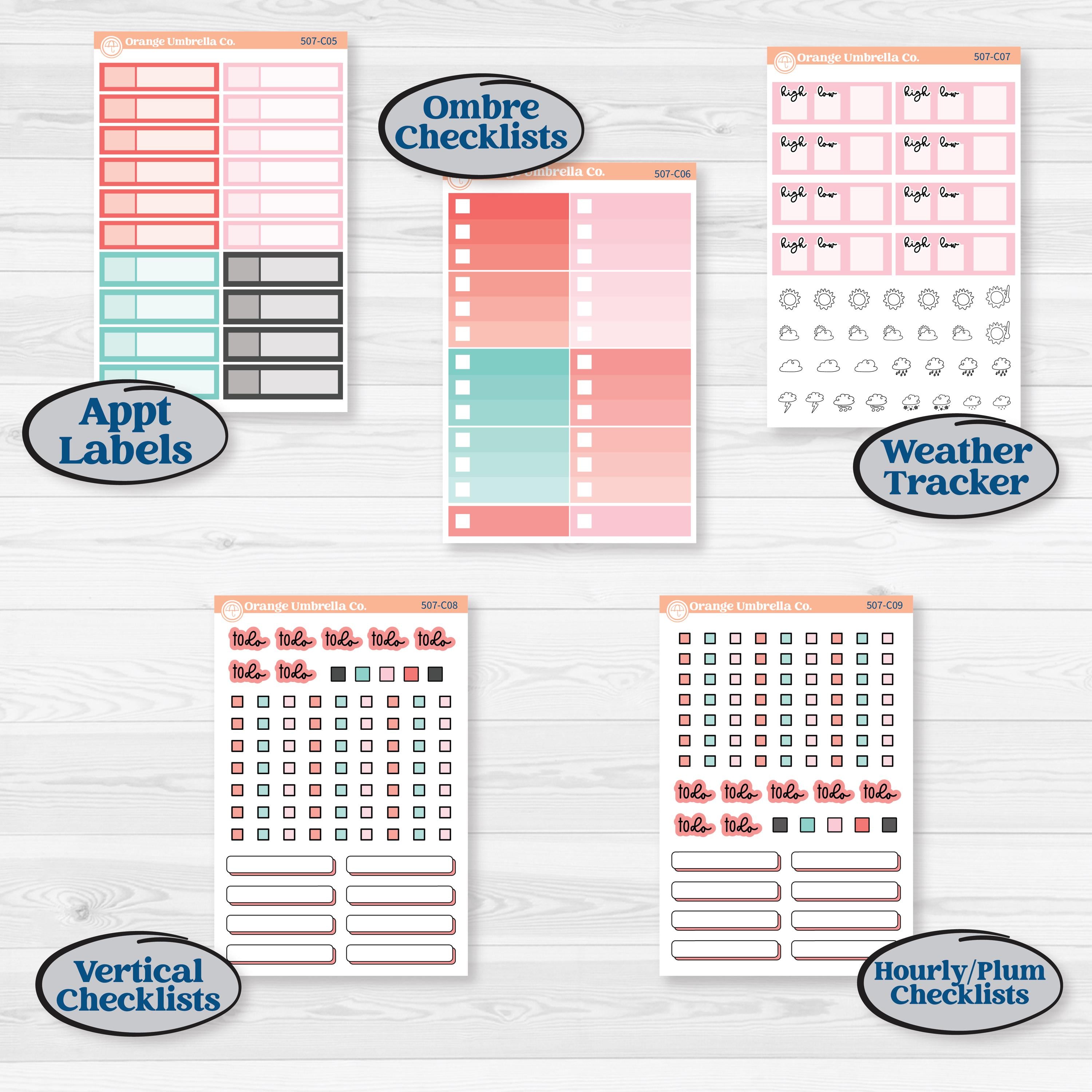 Sweet Valentine Florals | Weekly Add-On Labels Planner Kit Stickers | Call Me Sweetheart | KIT-507-C