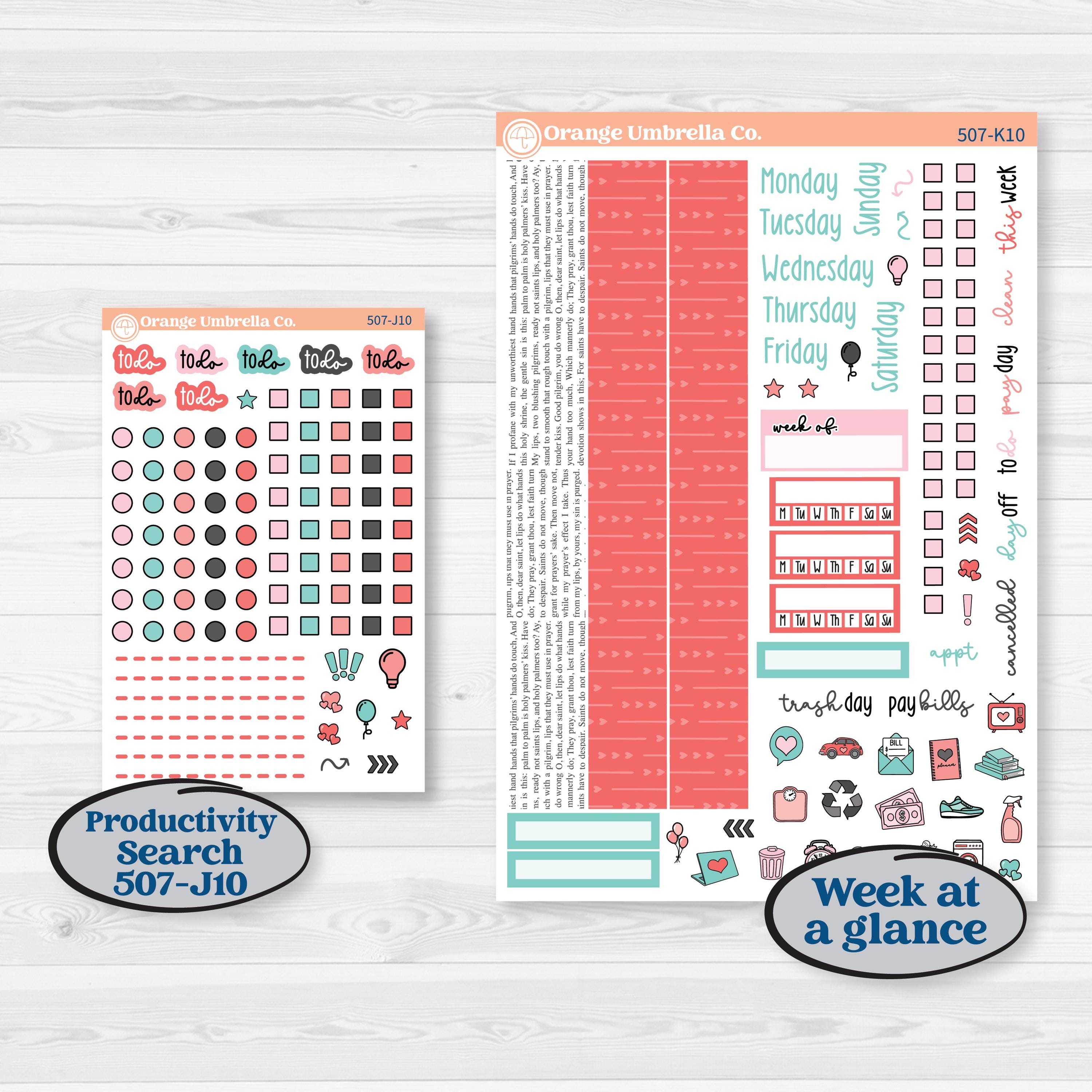Sweet Valentine Florals | 7x9 Erin Condren Daily Duo Planner Kit Stickers | Call Me Sweetheart | KIT-507-K