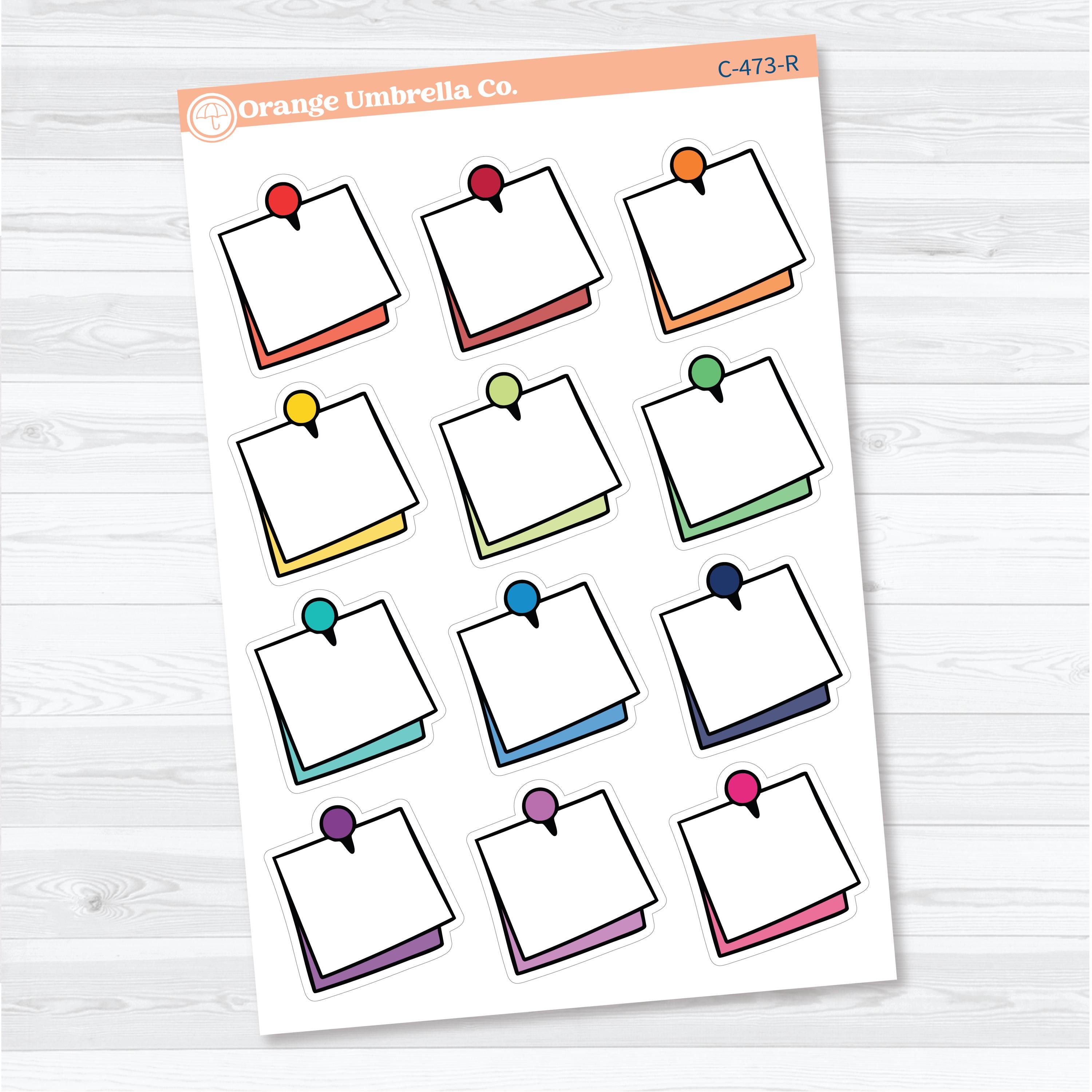 Large Push Pin Doodle Labels | Planner Stickers | C-473