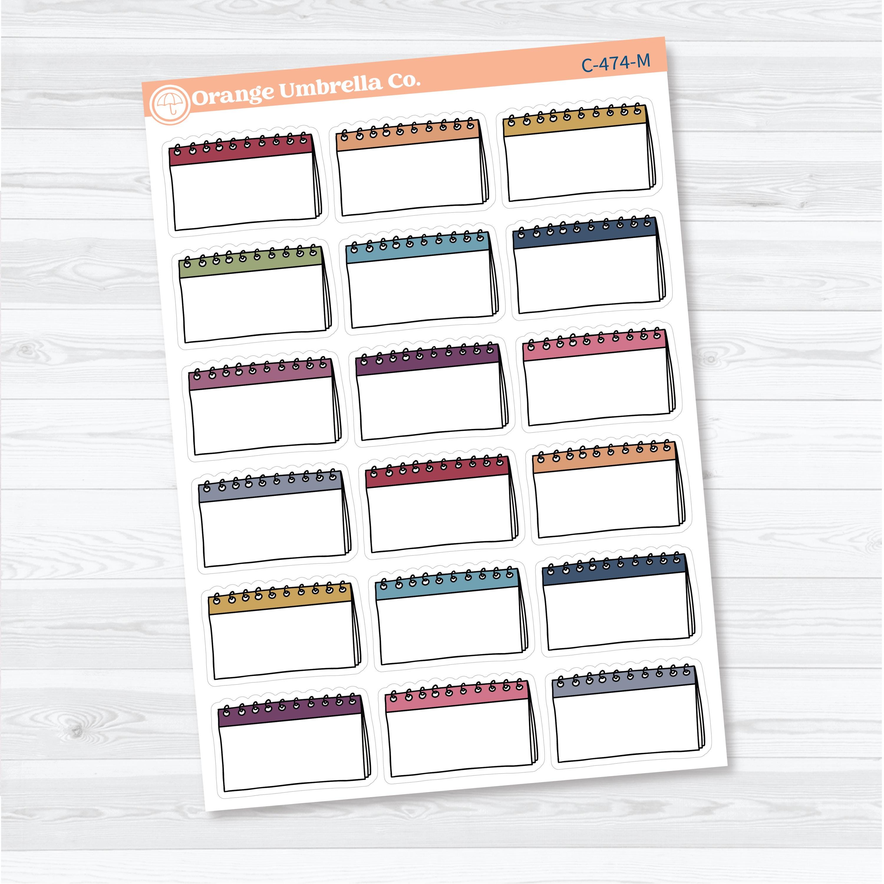 Large Top Spiral Journaling Labels | Planner Stickers | C-474